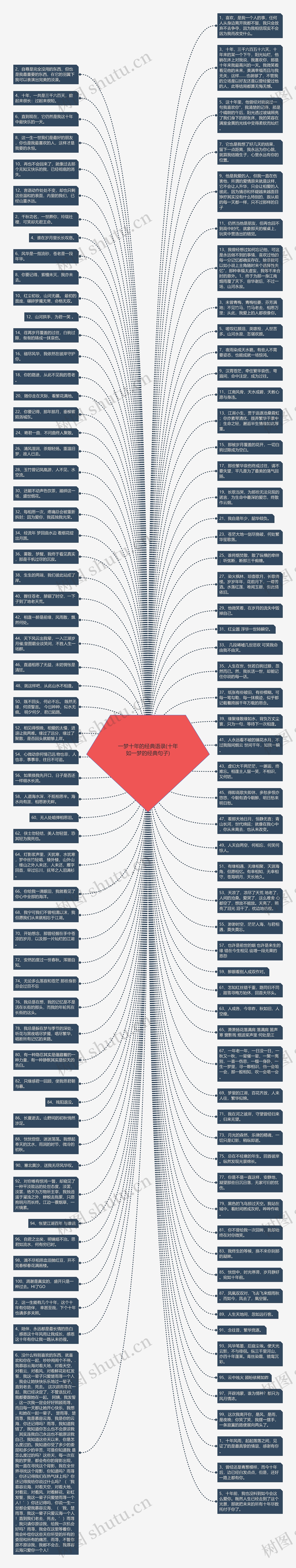 一梦十年的经典语录(十年如一梦的经典句子)思维导图