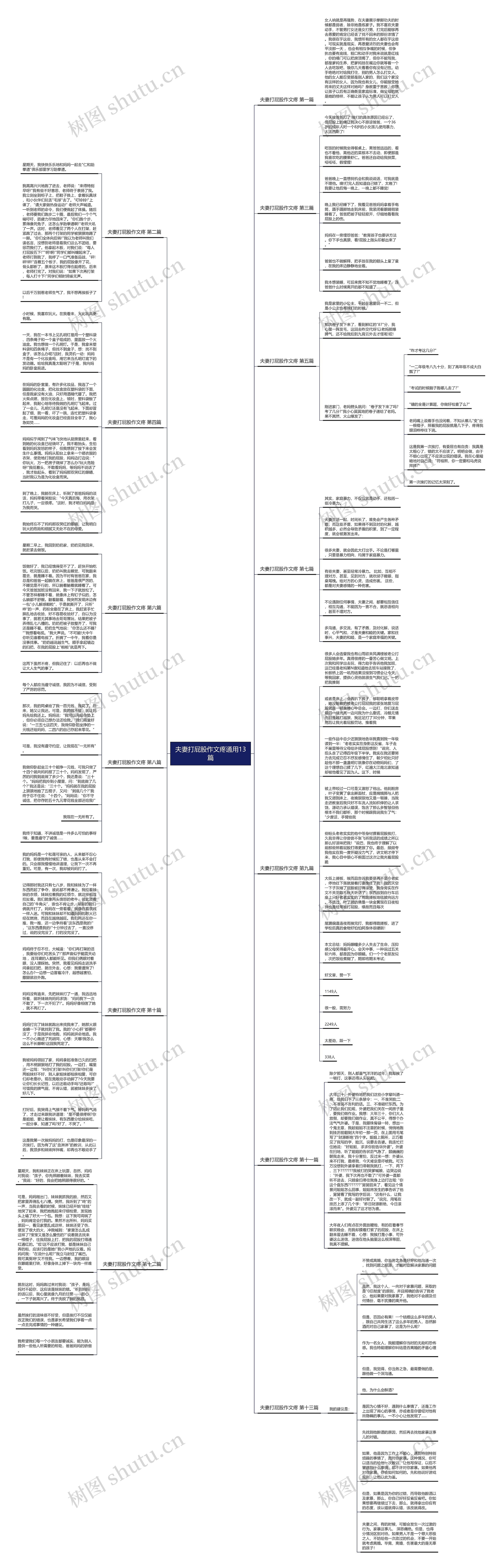 夫妻打屁股作文疼通用13篇思维导图