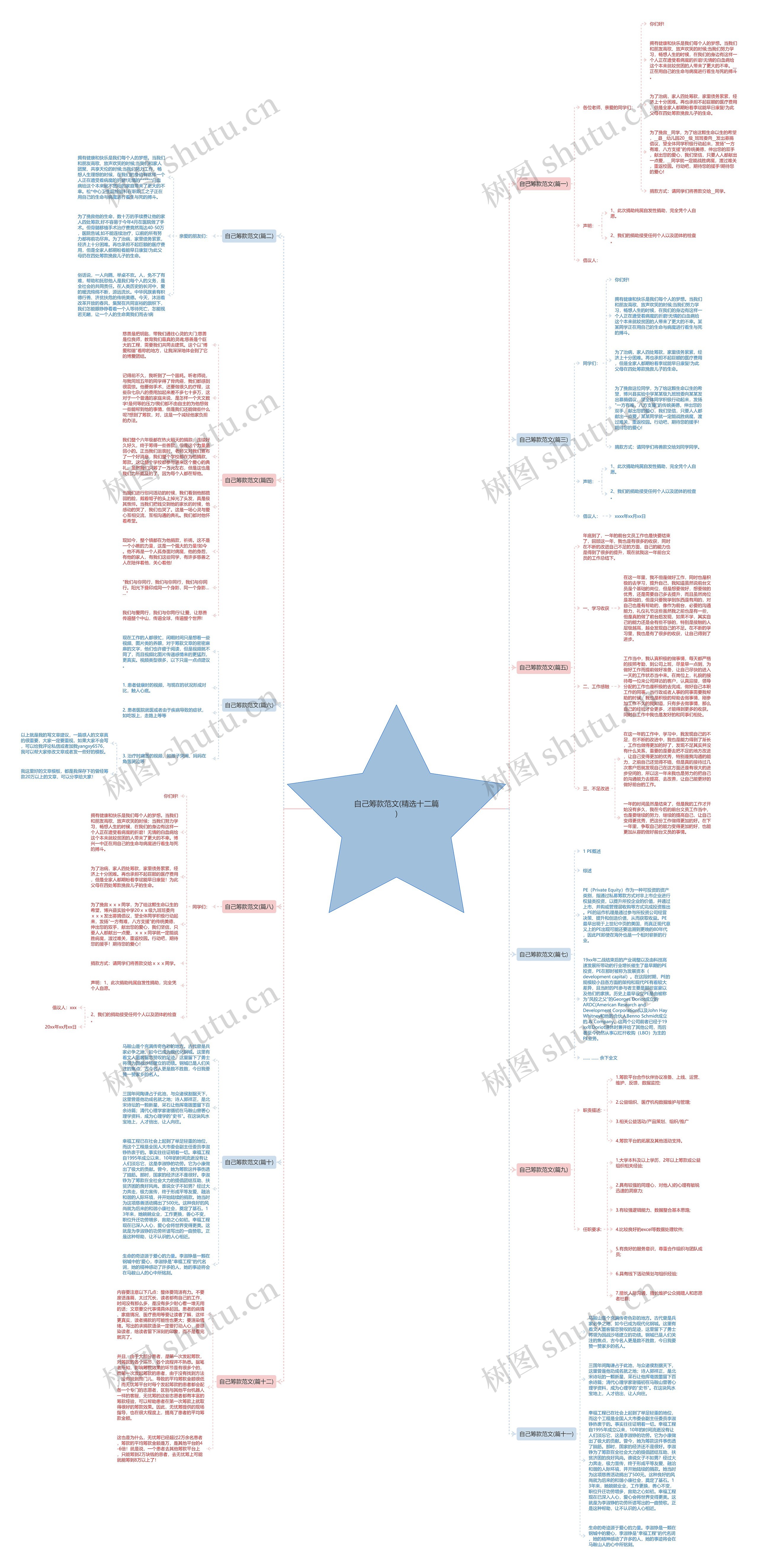 自己筹款范文(精选十二篇)思维导图