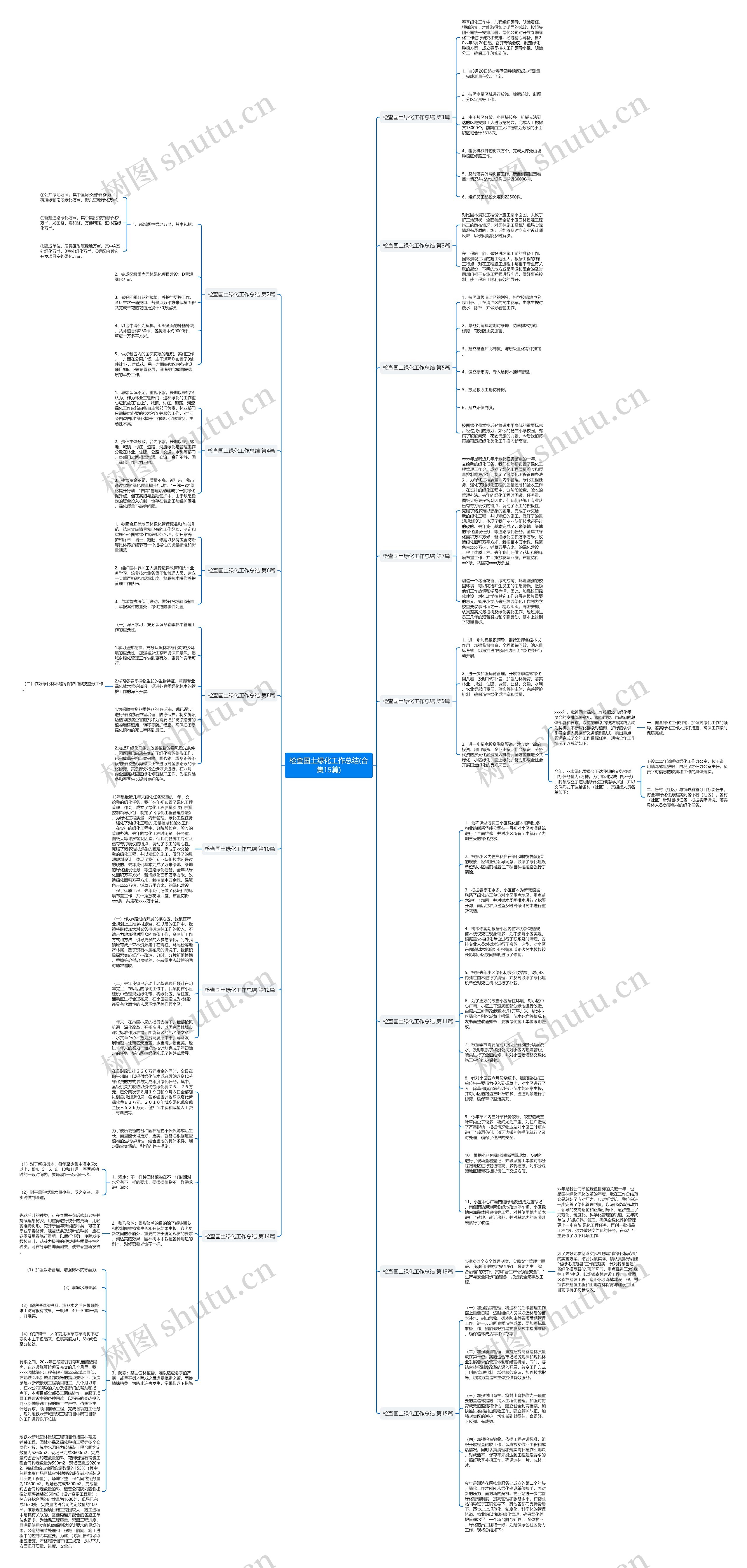 检查国土绿化工作总结(合集15篇)思维导图