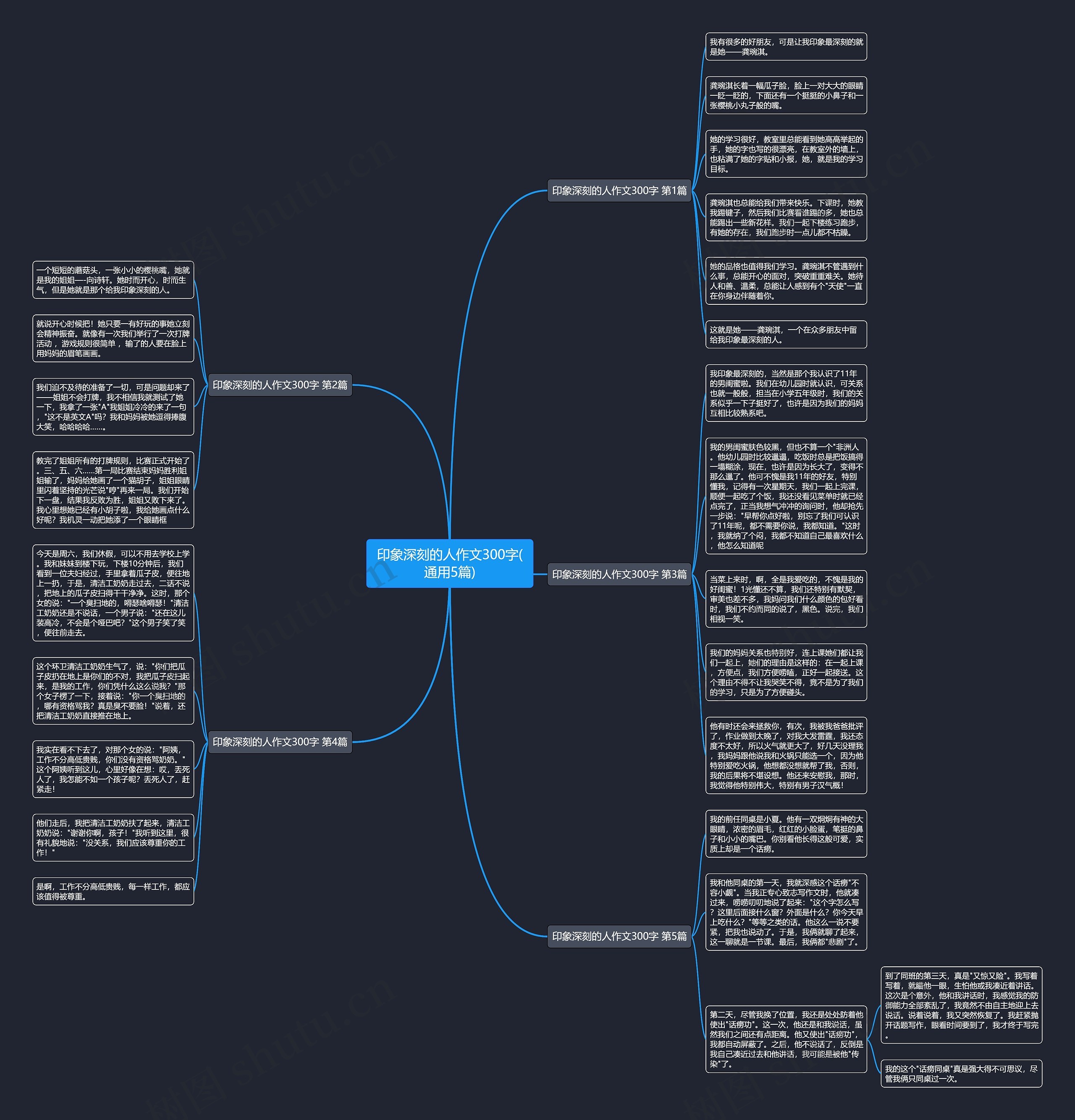 印象深刻的人作文300字(通用5篇)思维导图