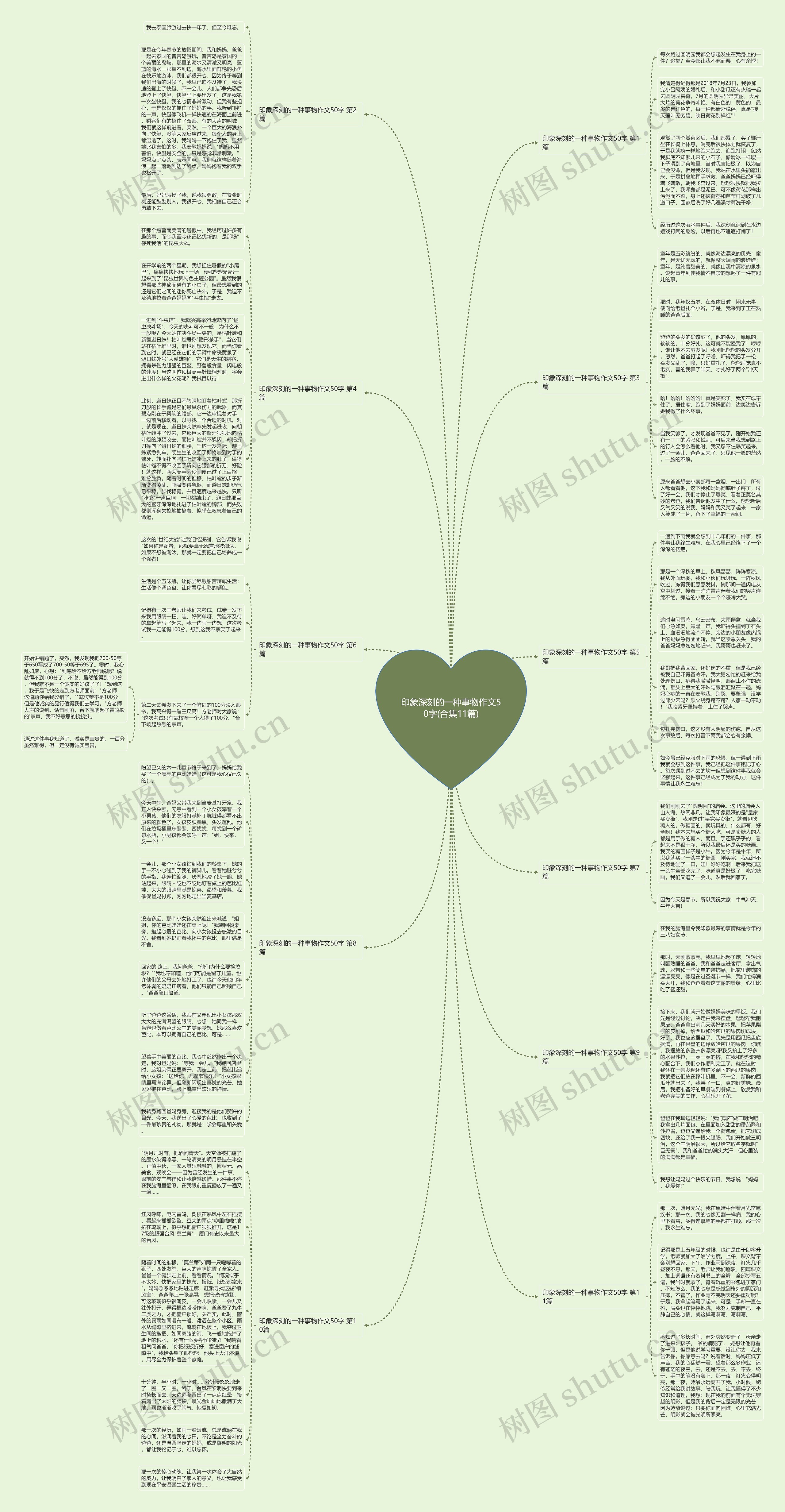 印象深刻的一种事物作文50字(合集11篇)思维导图