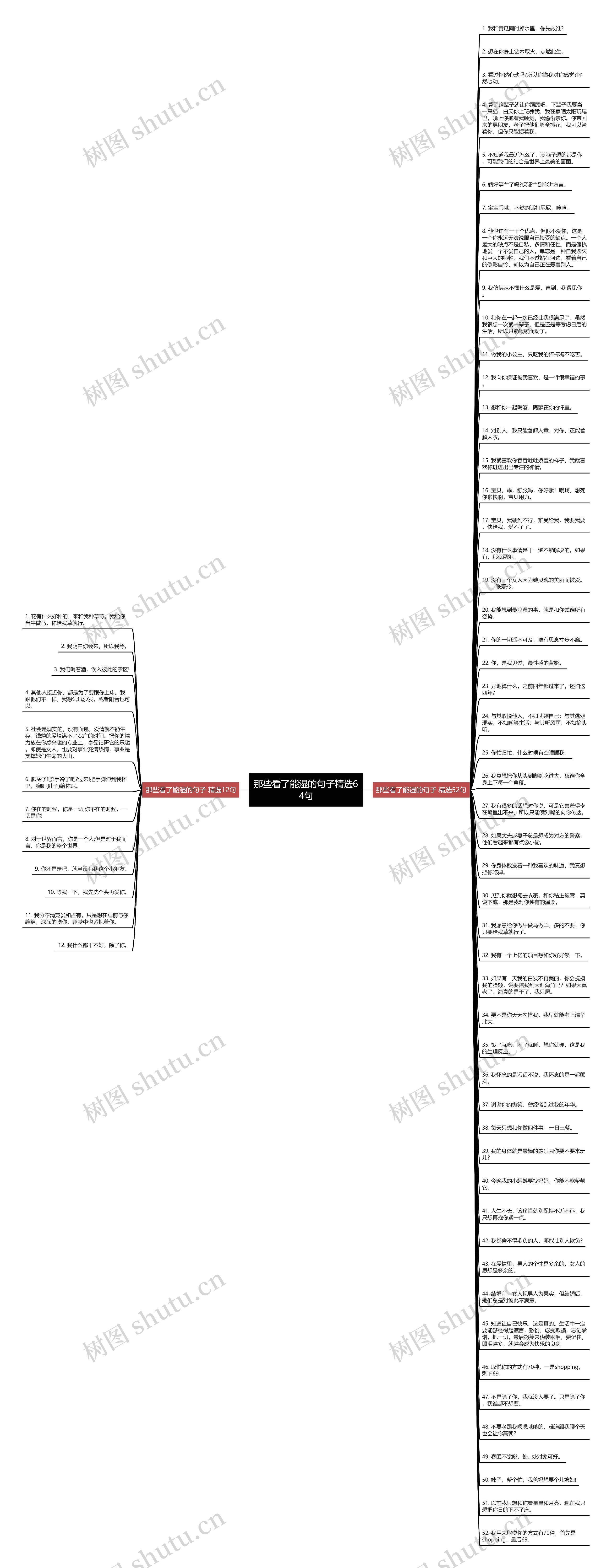 那些看了能湿的句子精选64句思维导图