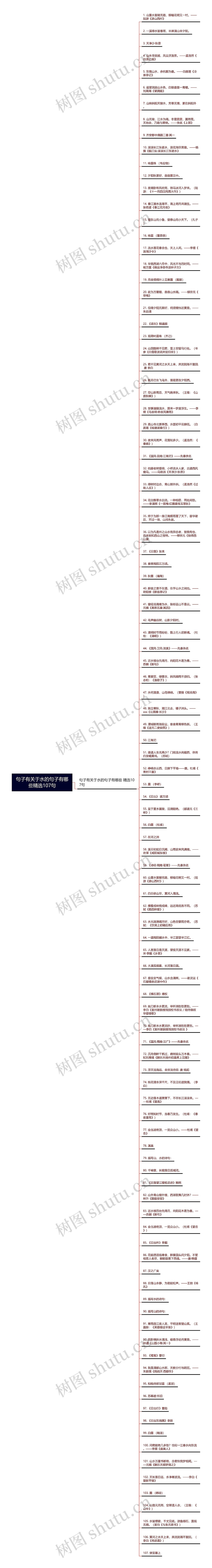 句子有关于水的句子有哪些精选107句思维导图