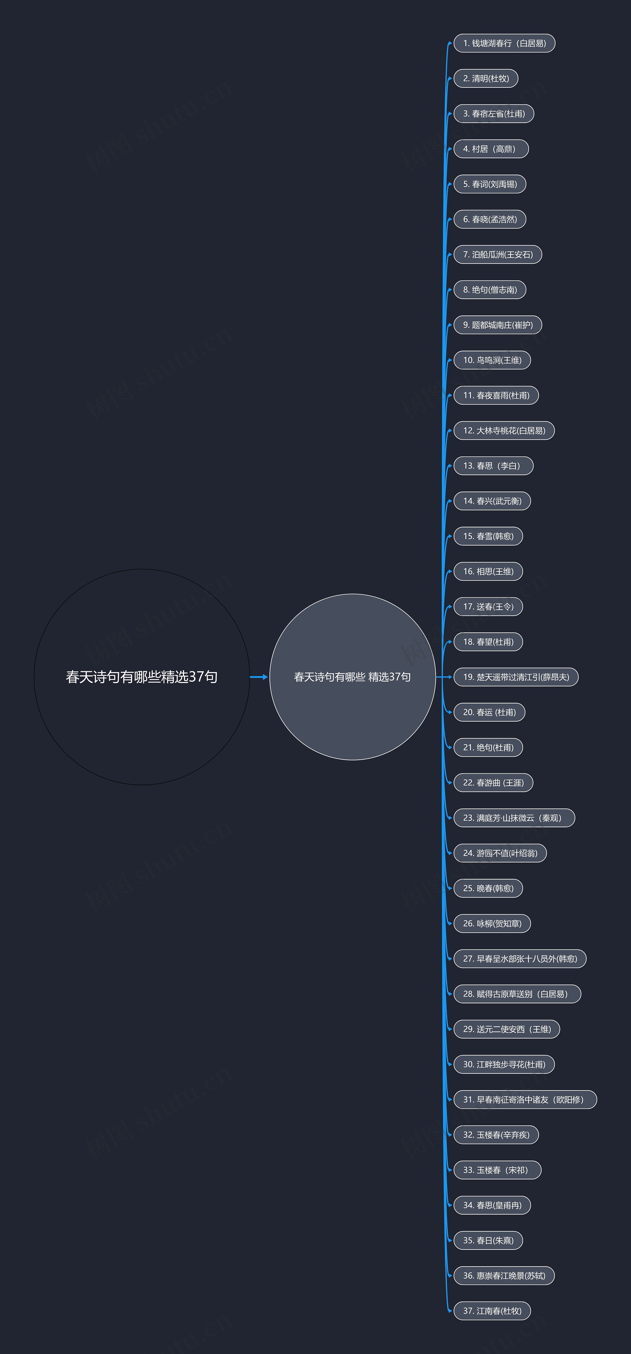 春天诗句有哪些精选37句思维导图