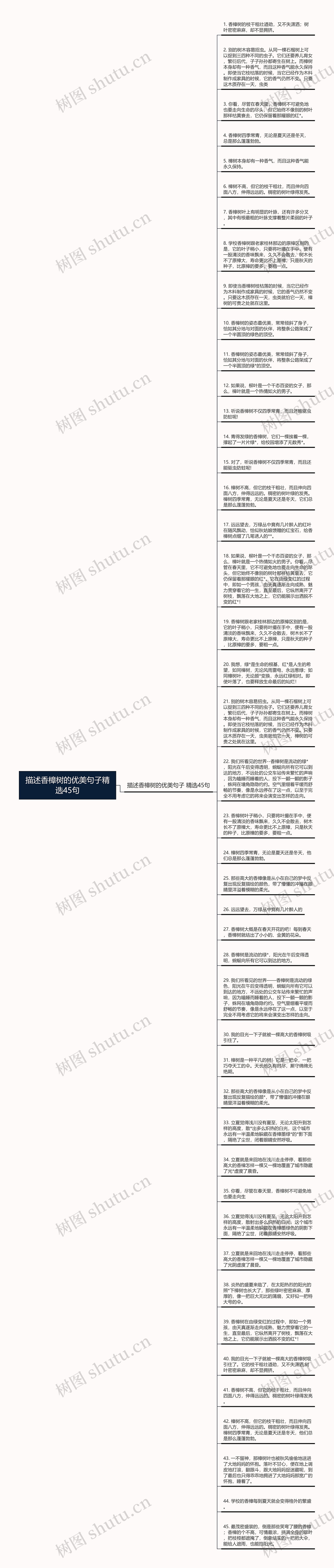 描述香樟树的优美句子精选45句思维导图