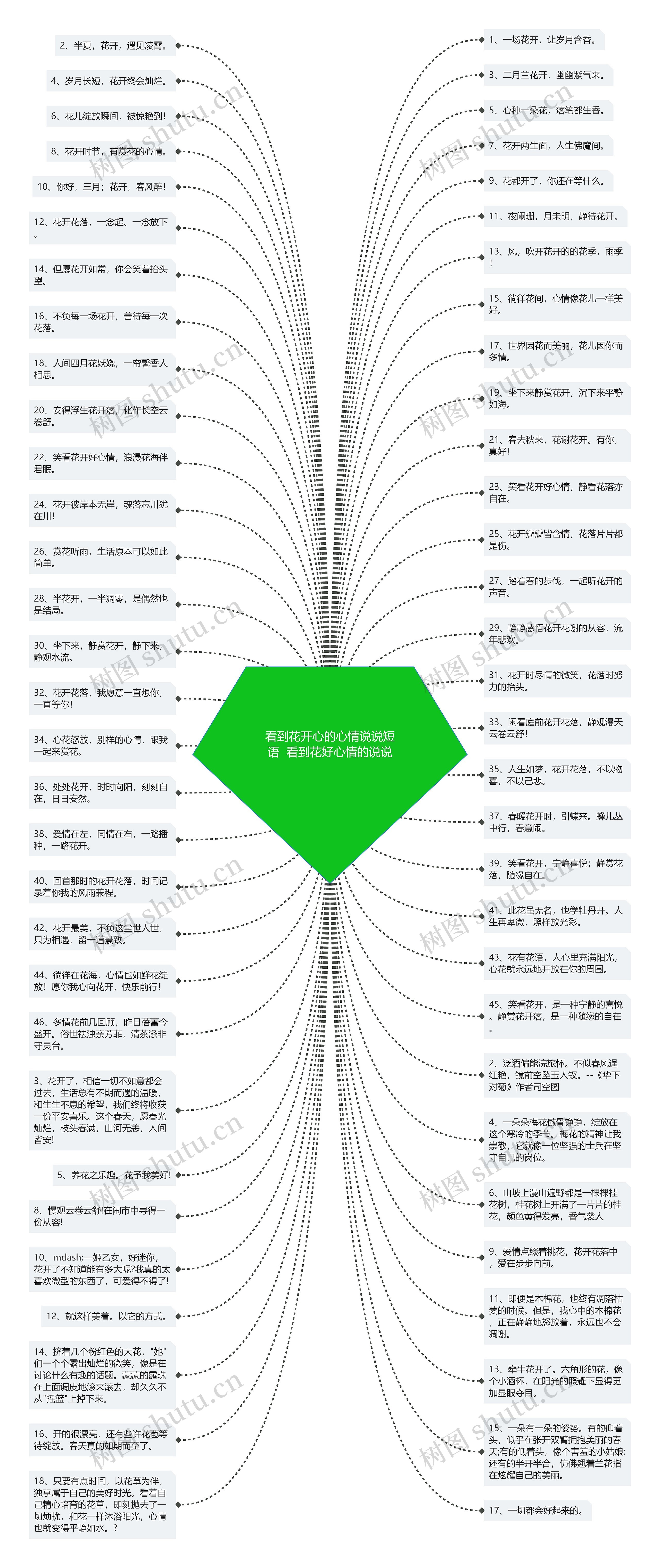 看到花开心的心情说说短语  看到花好心情的说说思维导图