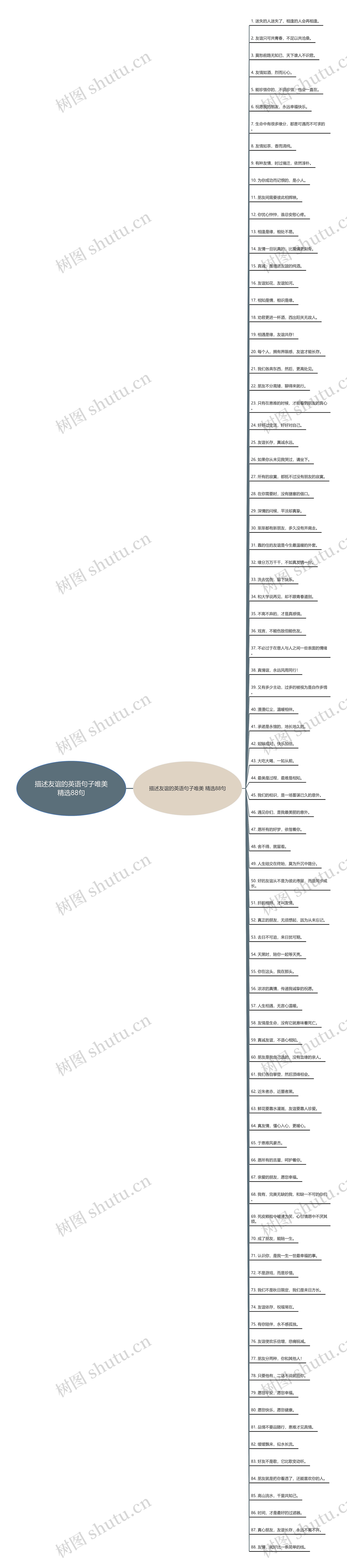 描述友谊的英语句子唯美精选88句思维导图