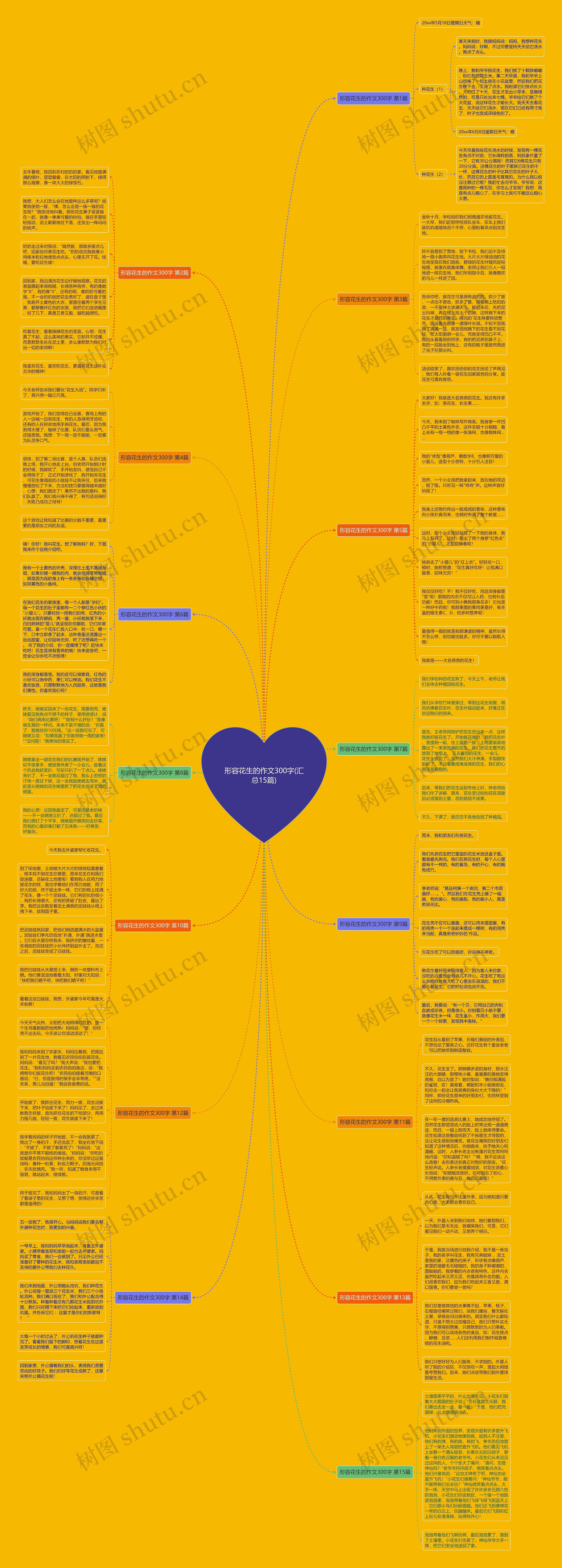 形容花生的作文300字(汇总15篇)思维导图