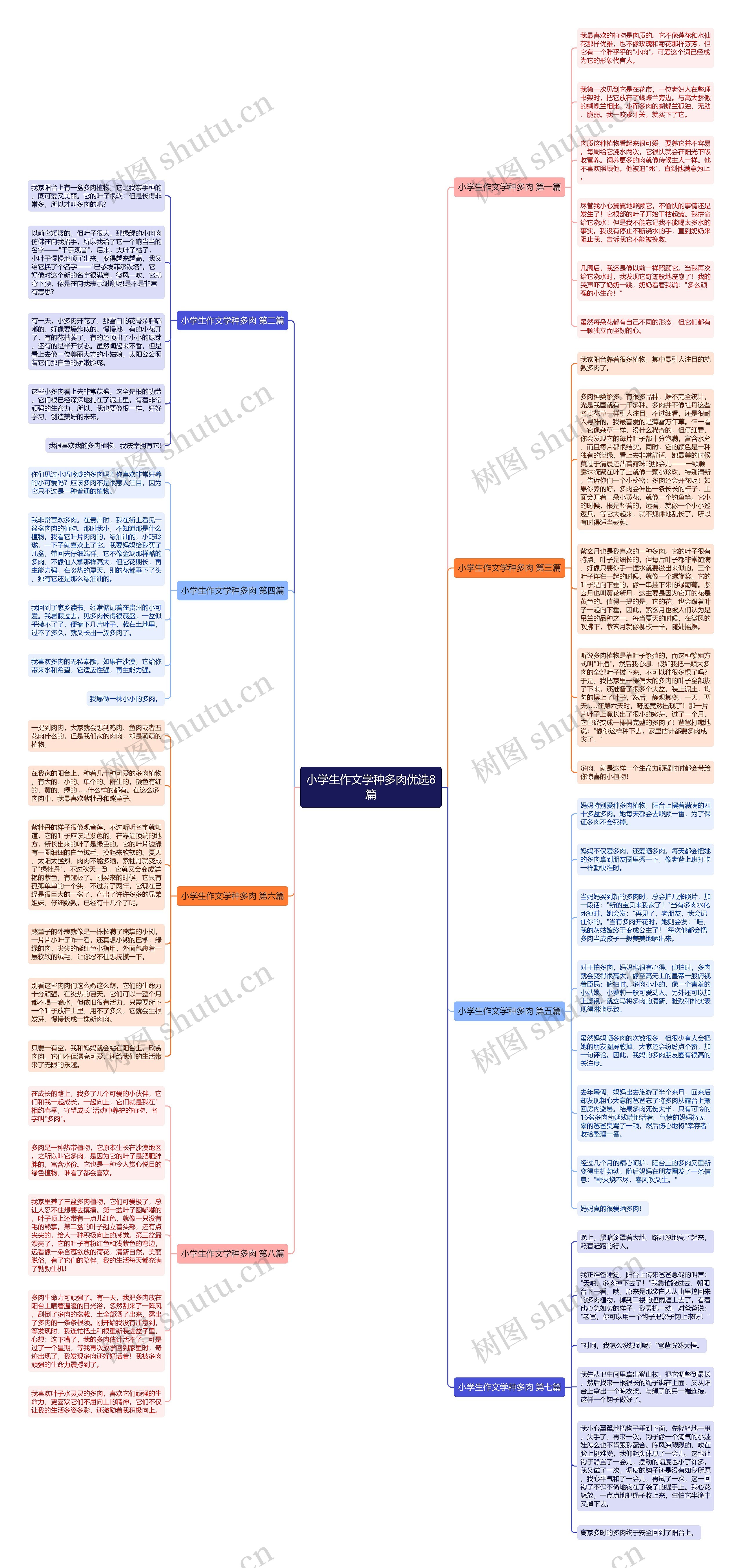 小学生作文学种多肉优选8篇思维导图