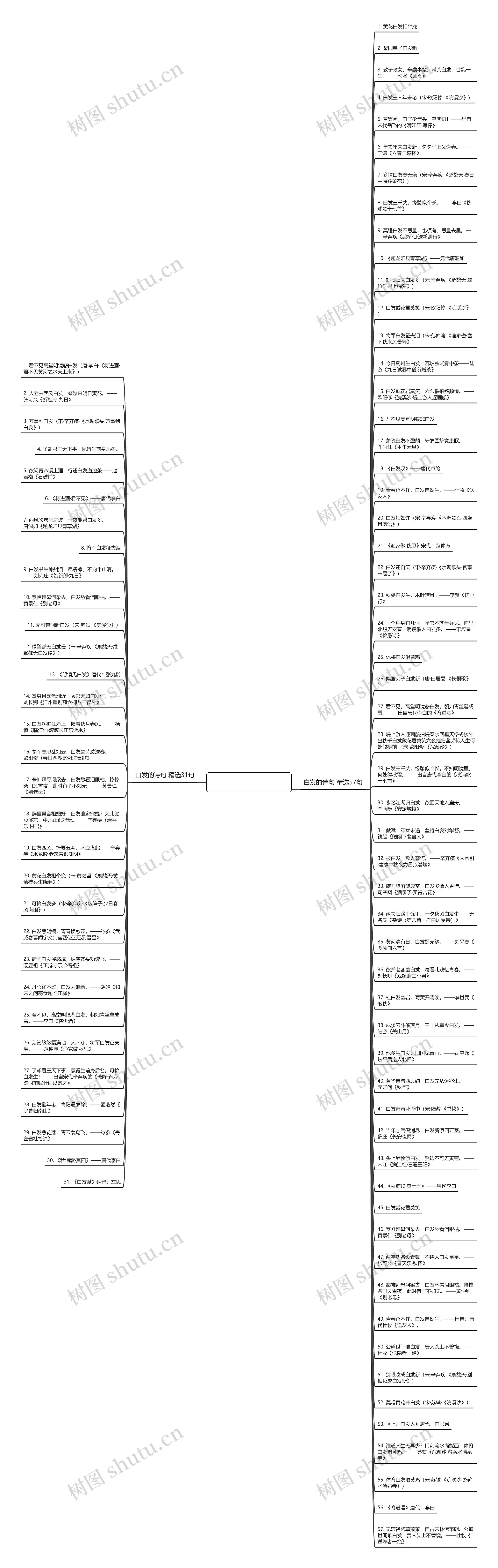白发的诗句精选88句思维导图