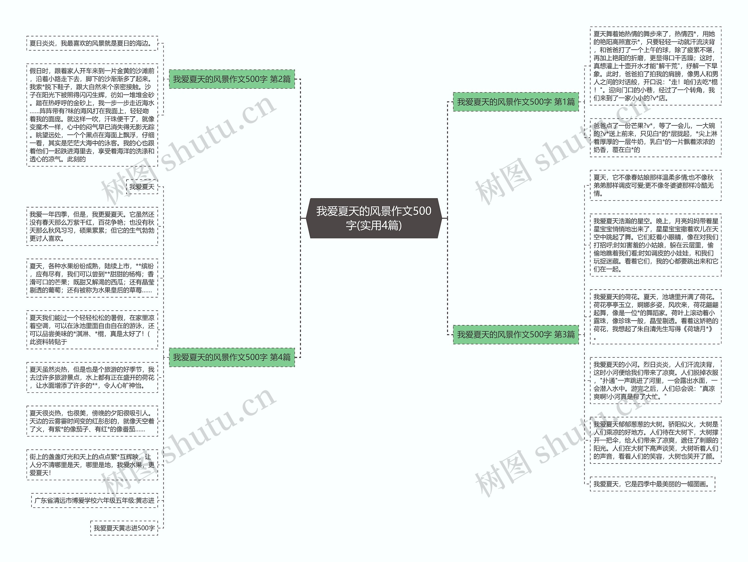 我爱夏天的风景作文500字(实用4篇)思维导图