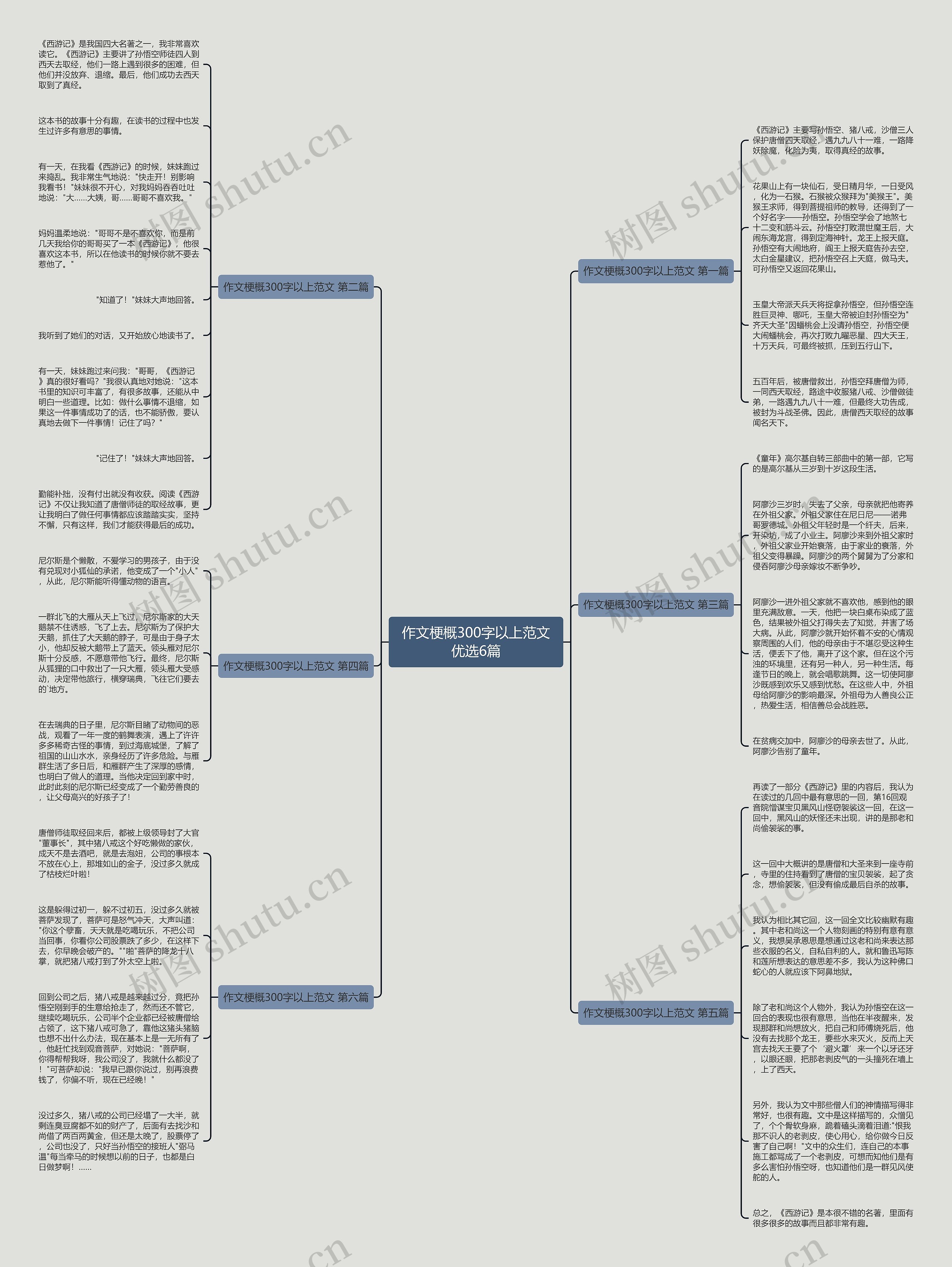 作文梗概300字以上范文优选6篇思维导图