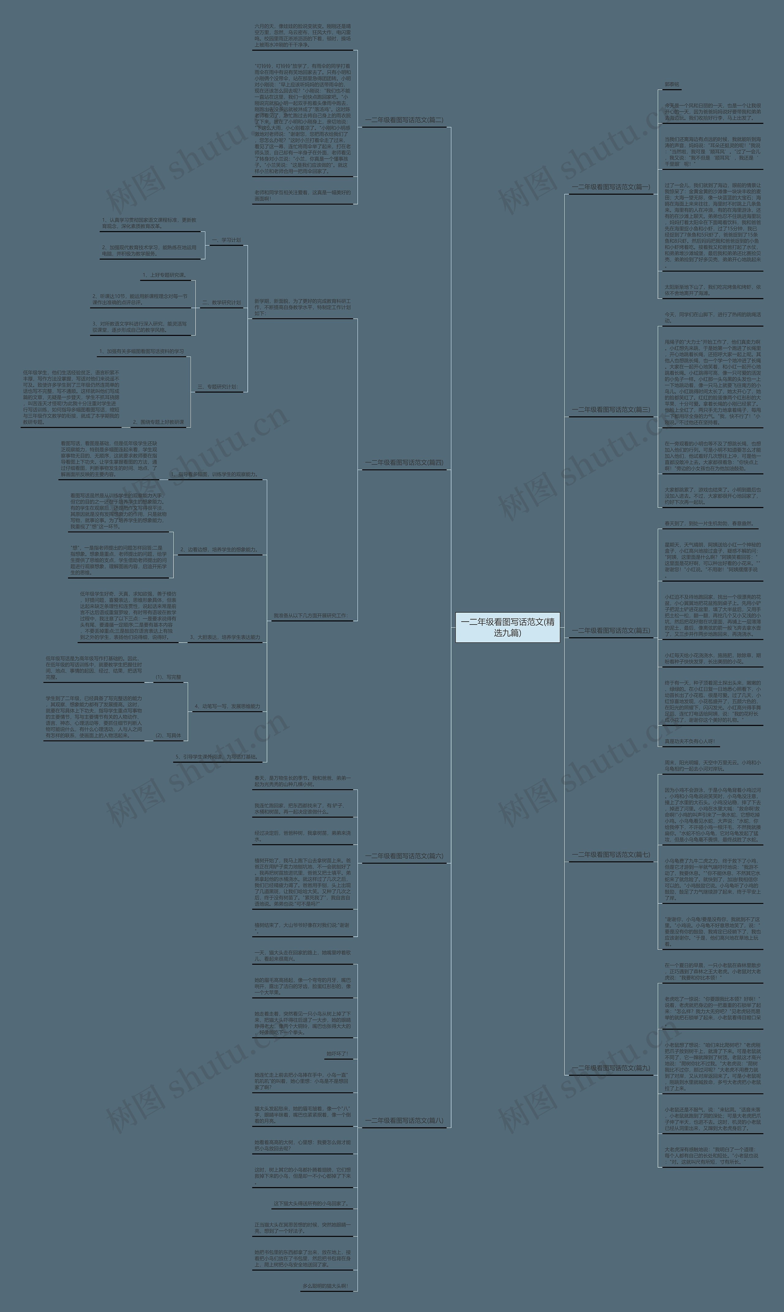一二年级看图写话范文(精选九篇)思维导图