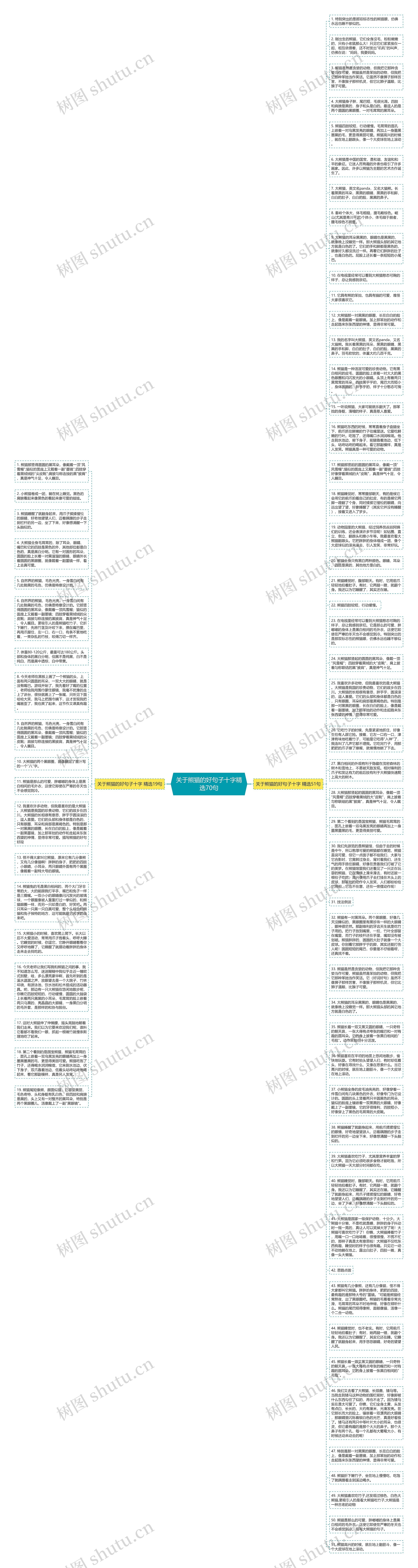 关于熊猫的好句子十字精选70句思维导图