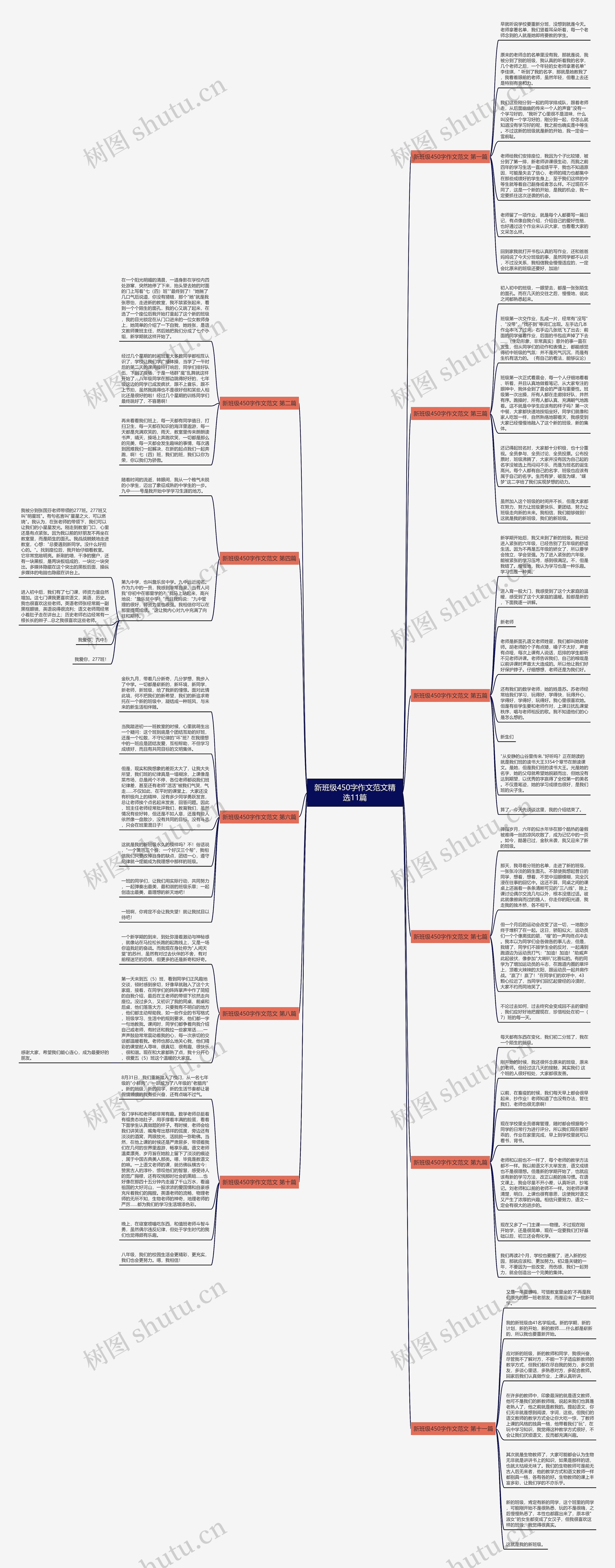 新班级450字作文范文精选11篇思维导图