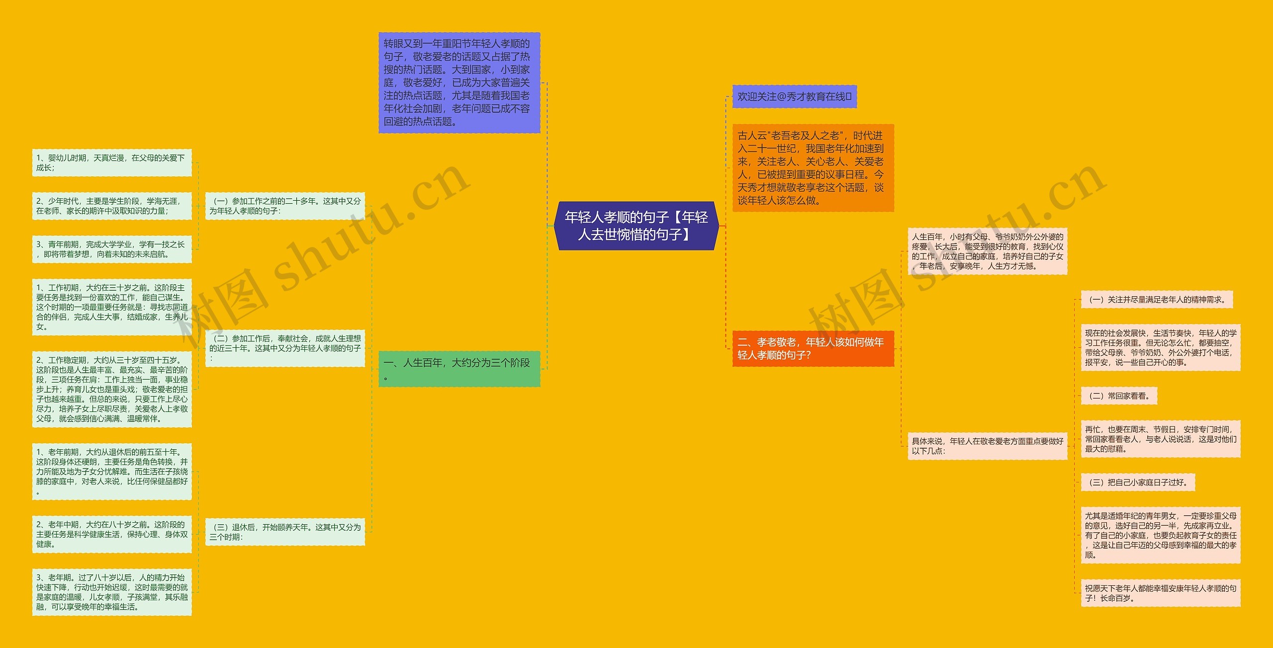年轻人孝顺的句子【年轻人去世惋惜的句子】思维导图
