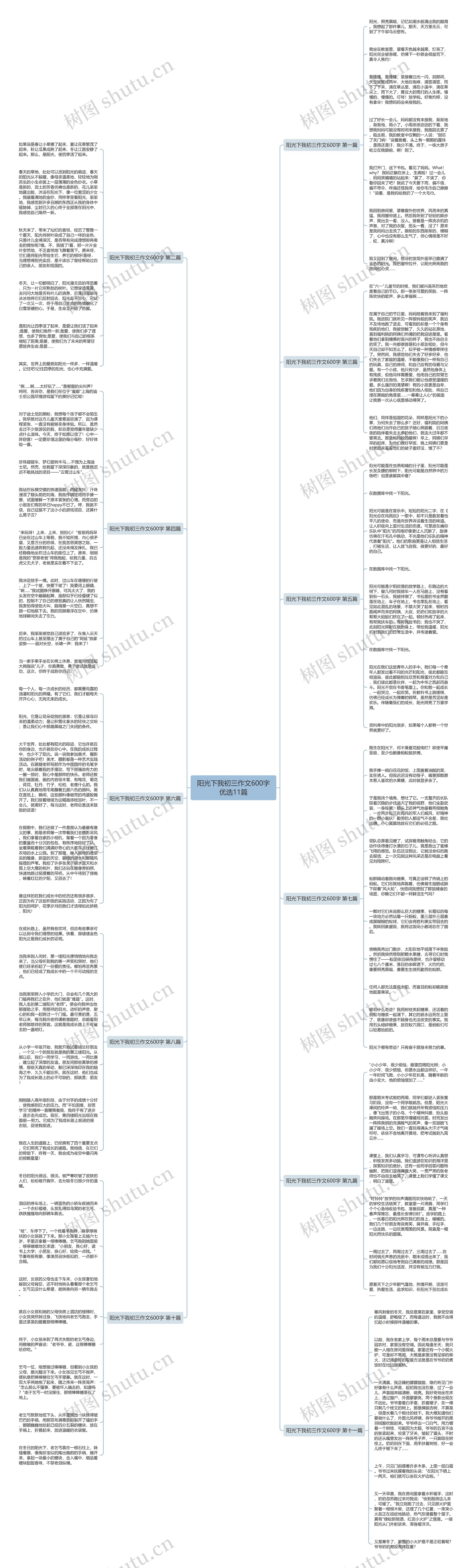 阳光下我初三作文600字优选11篇思维导图