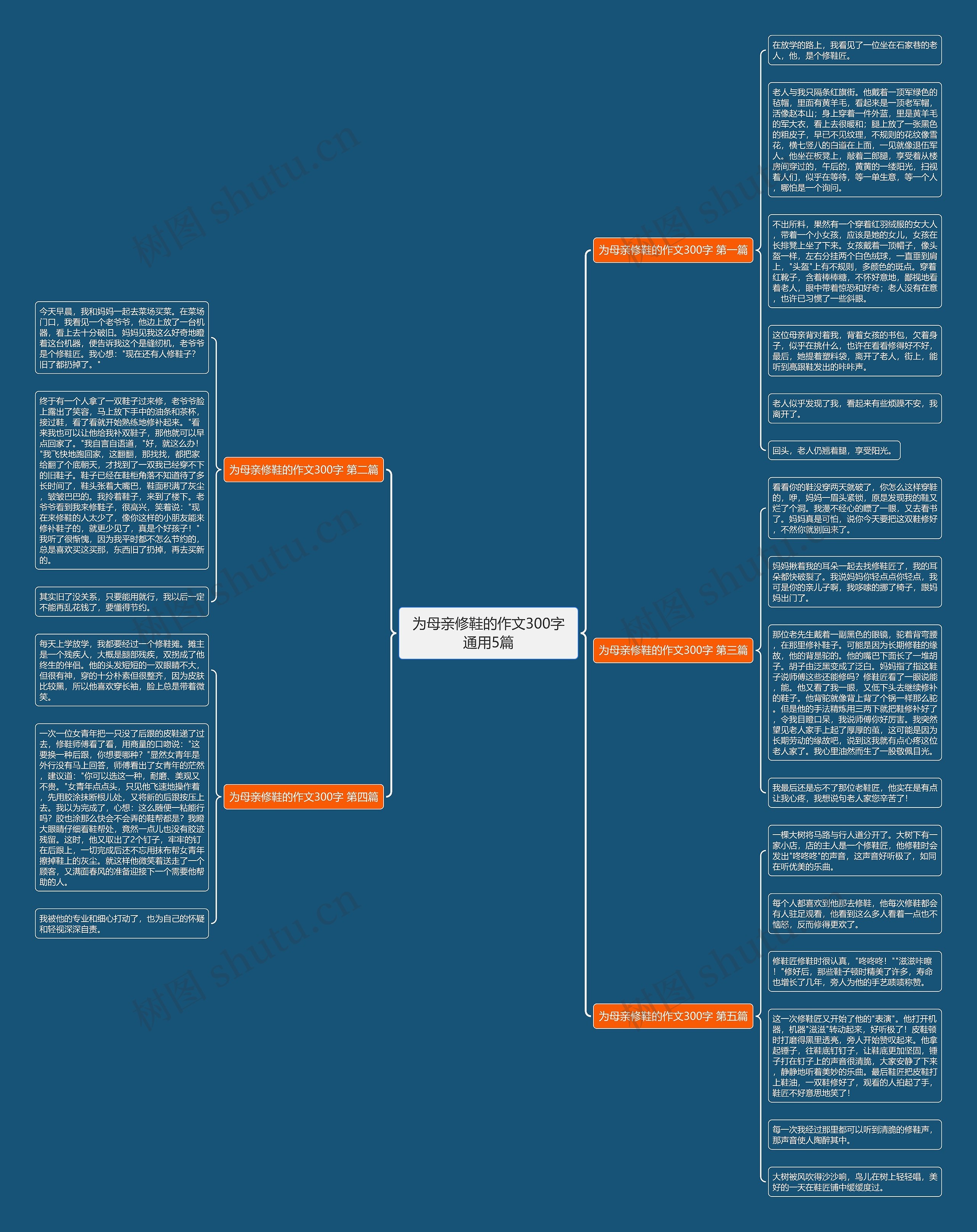 为母亲修鞋的作文300字通用5篇思维导图