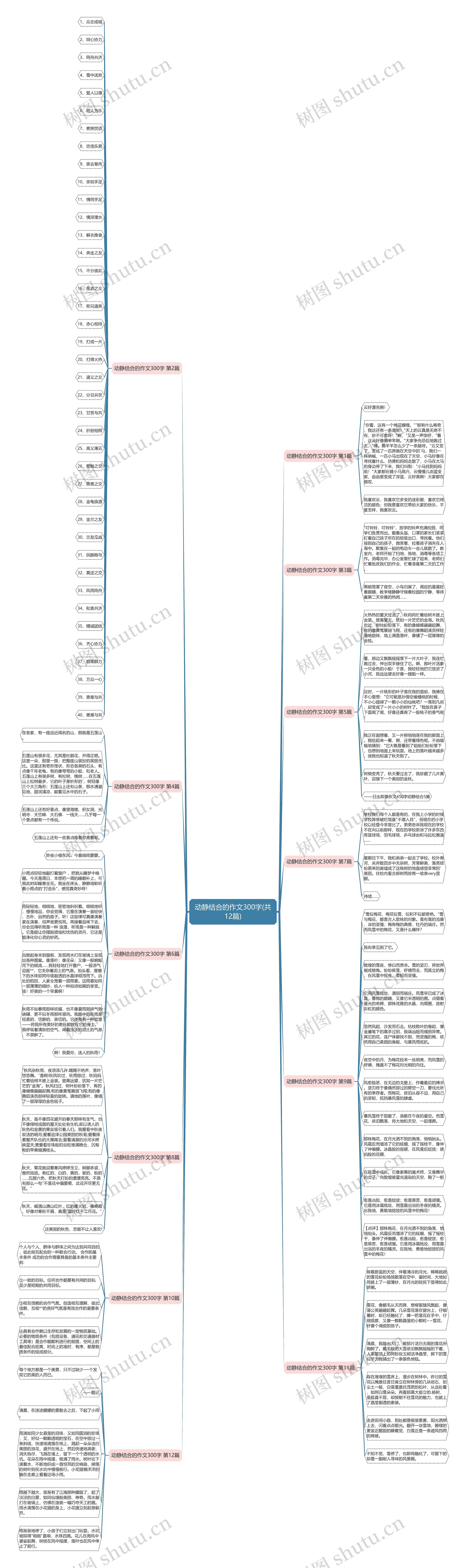 动静结合的作文300字(共12篇)思维导图