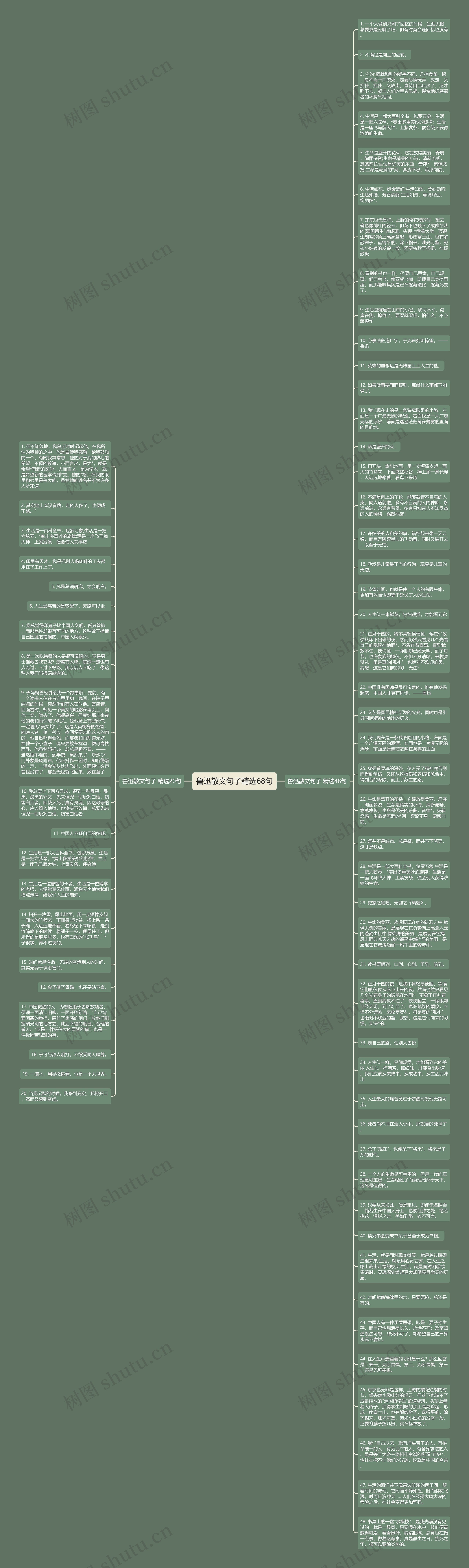 鲁迅散文句子精选68句思维导图