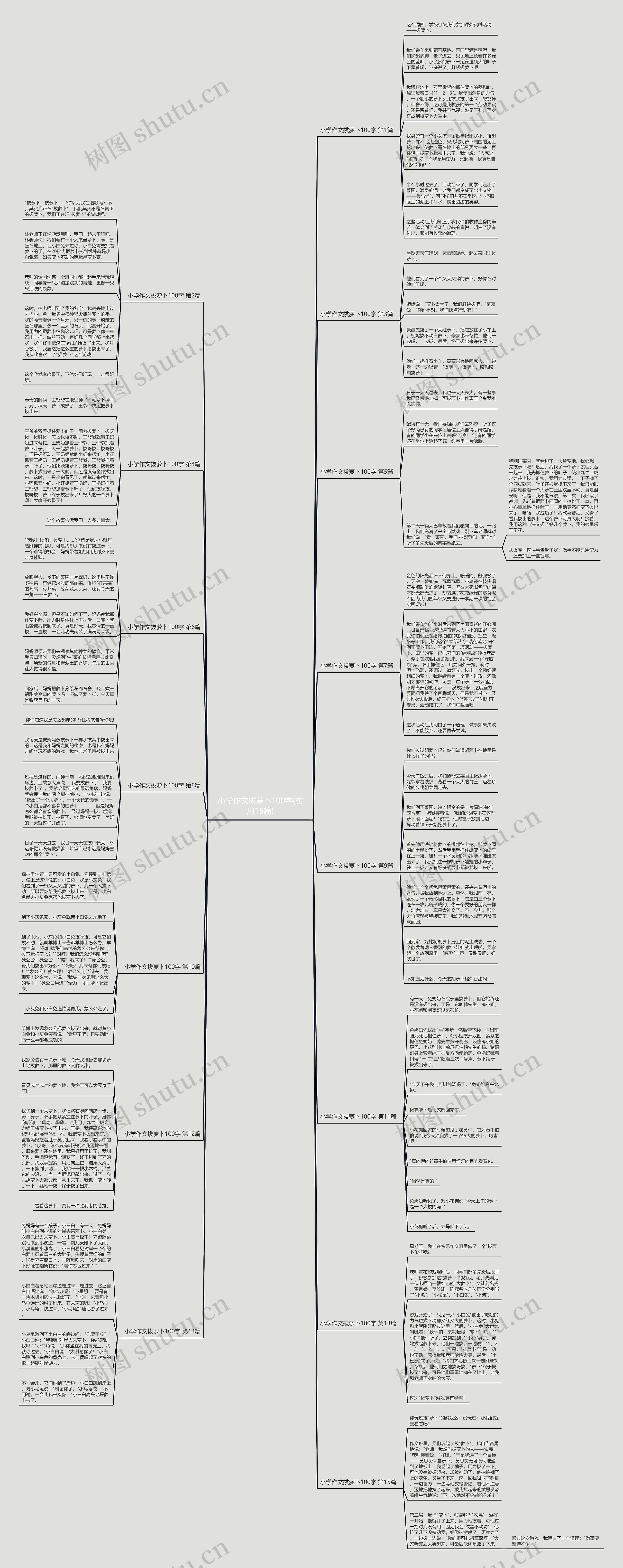 小学作文拔萝卜100字(实用15篇)思维导图