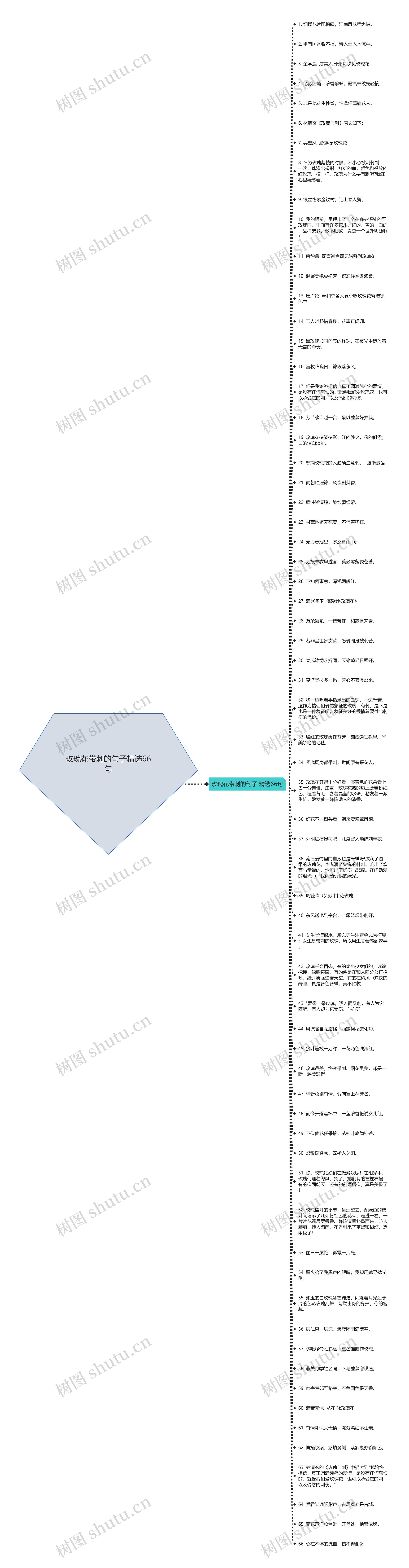 玫瑰花带刺的句子精选66句思维导图