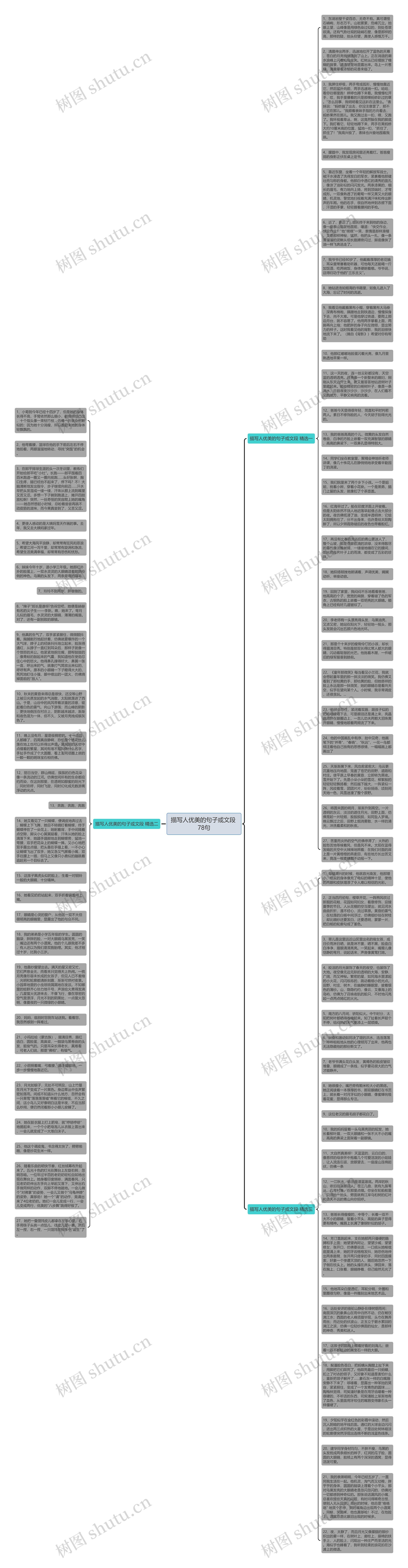 描写人优美的句子或文段 78句思维导图