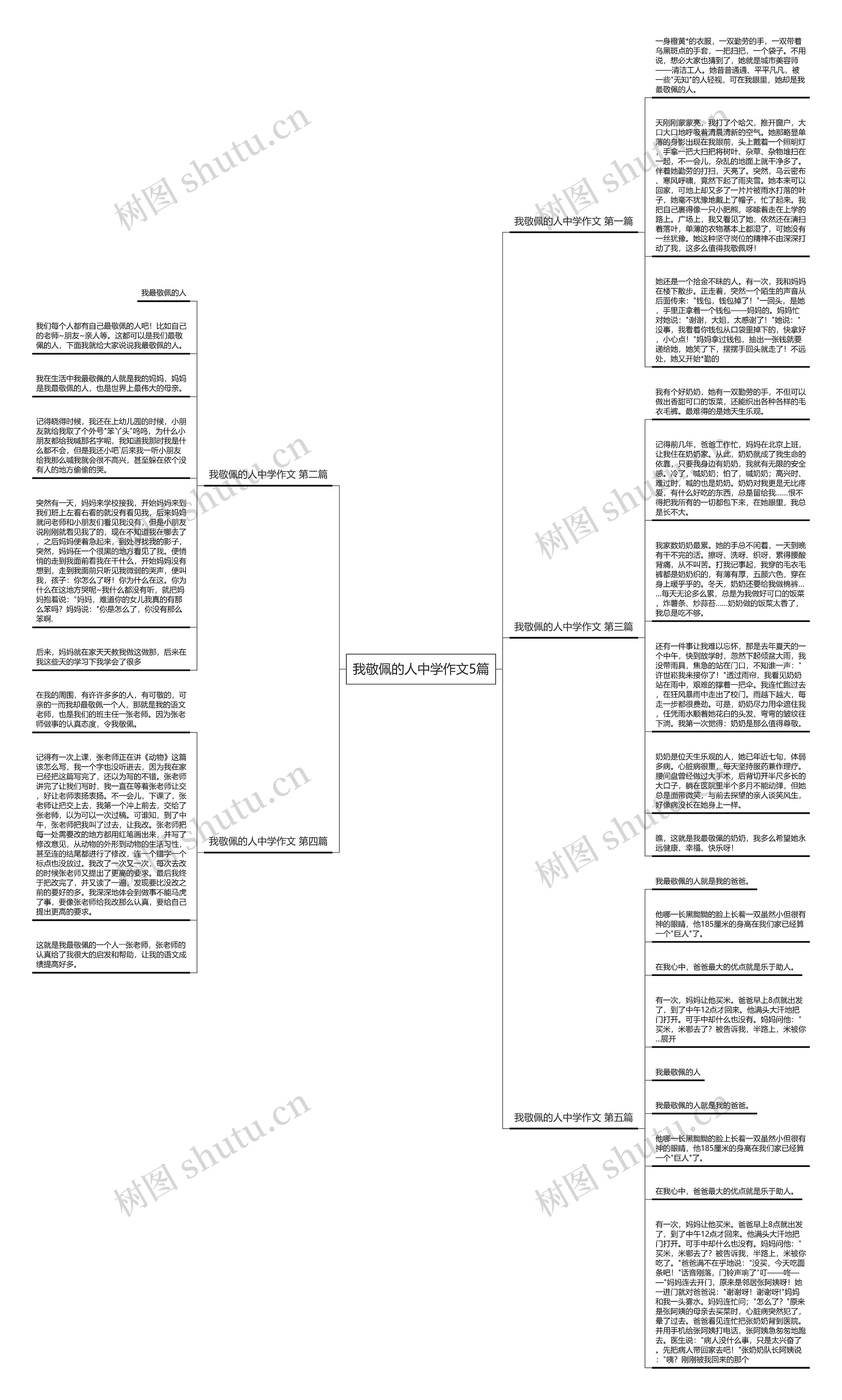 我敬佩的人中学作文5篇思维导图