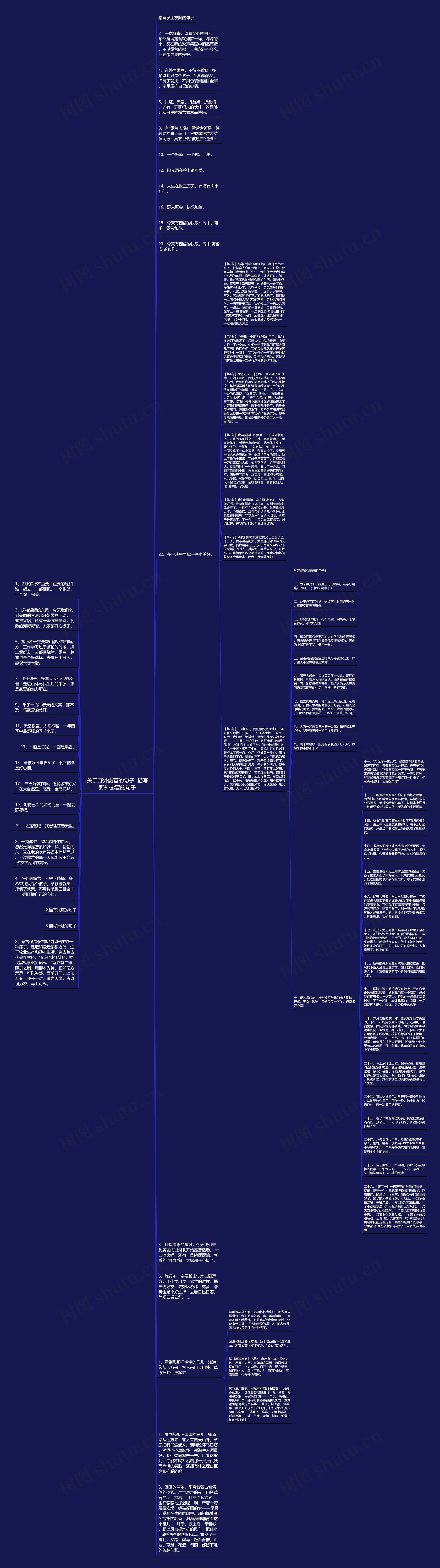 关于野外露营的句子  描写野外露营的句子思维导图