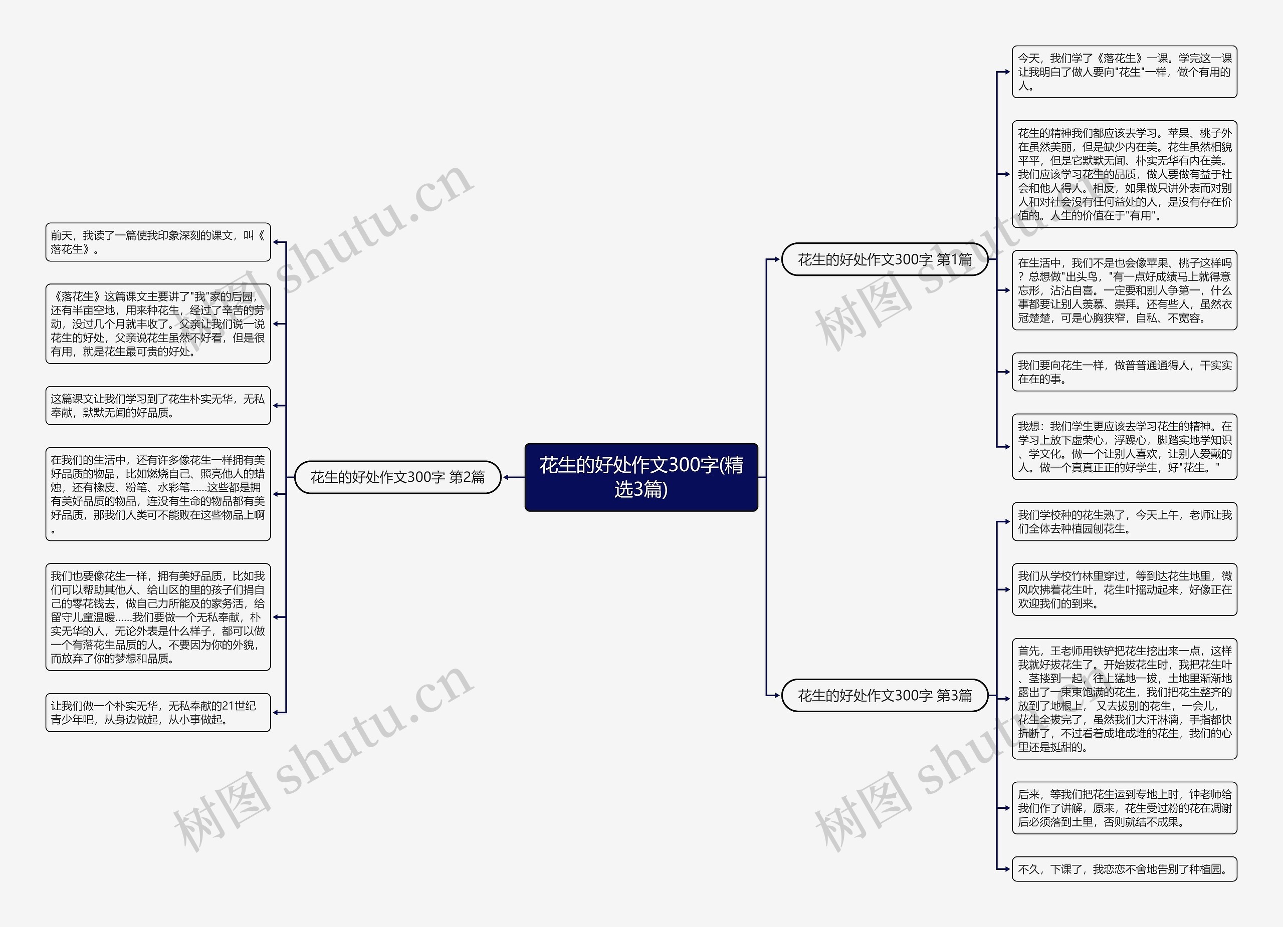 花生的好处作文300字(精选3篇)思维导图