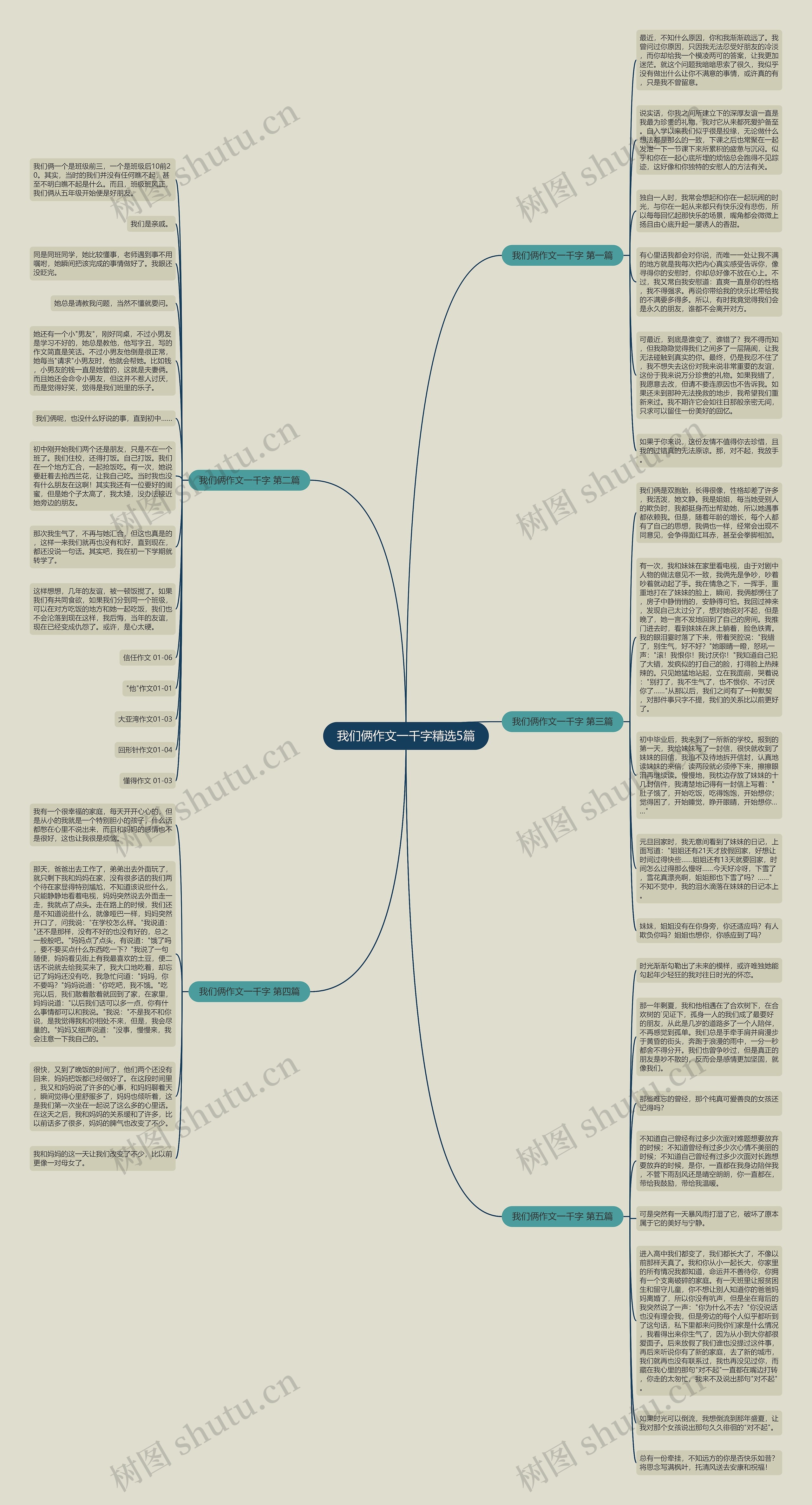 我们俩作文一千字精选5篇思维导图