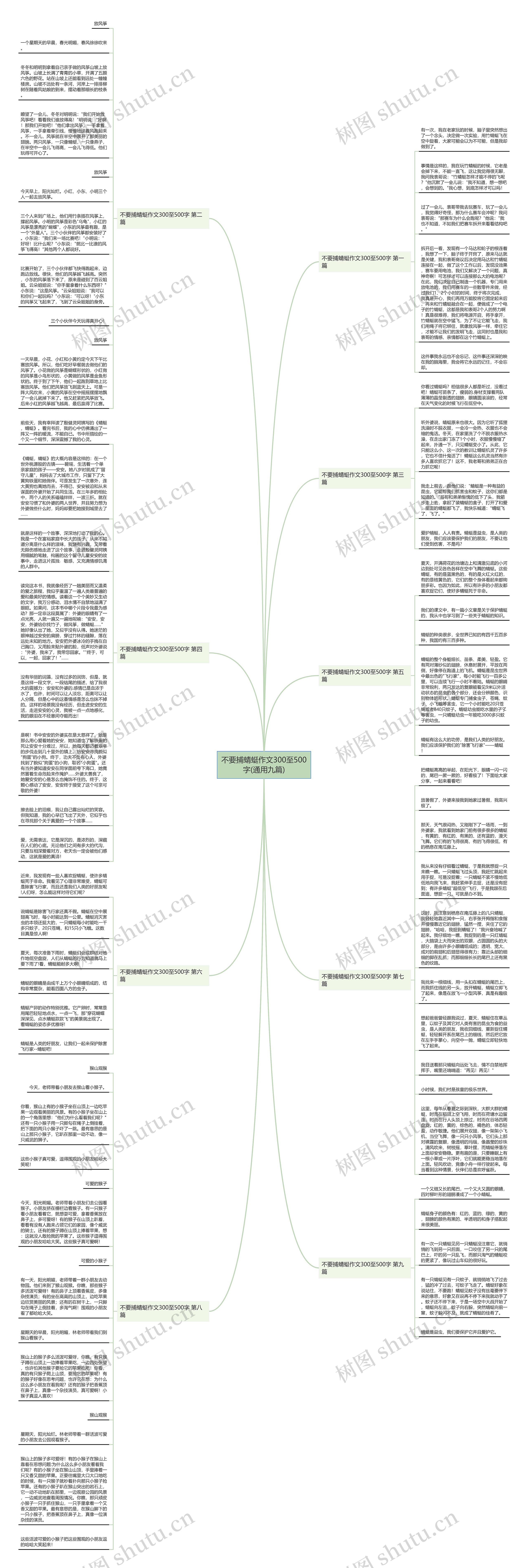 不要捕蜻蜓作文300至500字(通用九篇)思维导图