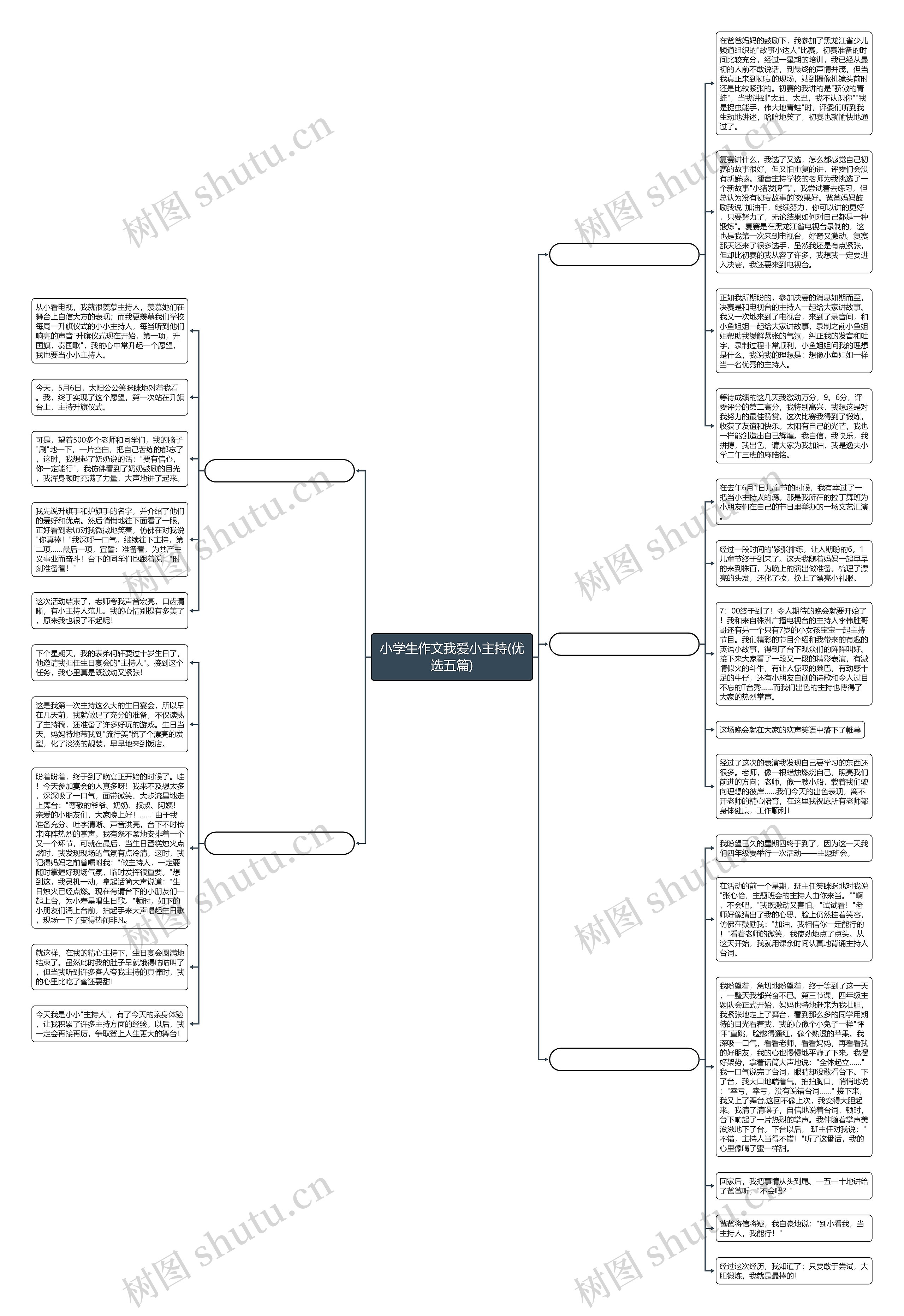 小学生作文我爱小主持(优选五篇)思维导图