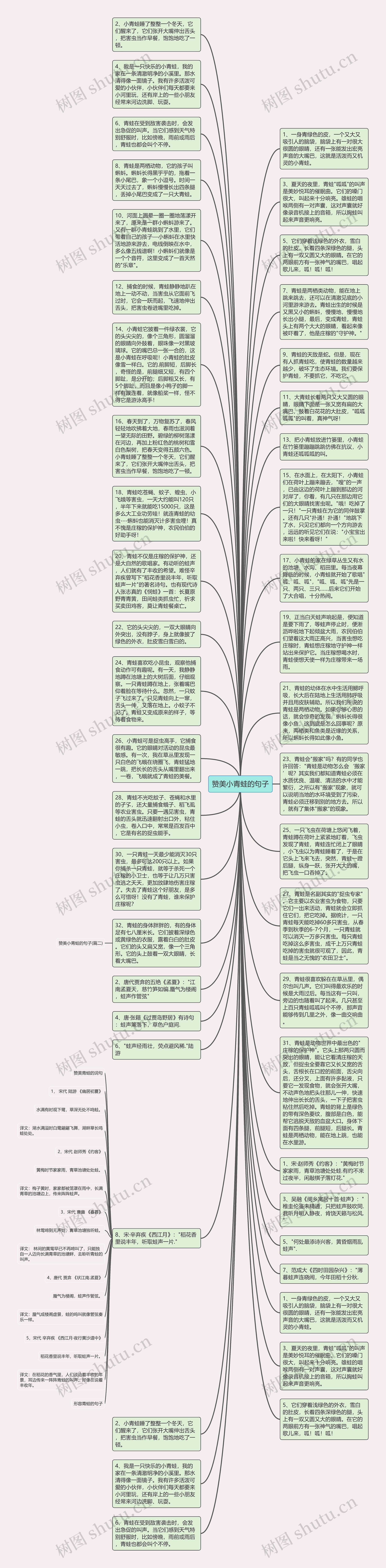 赞美小青蛙的句子思维导图