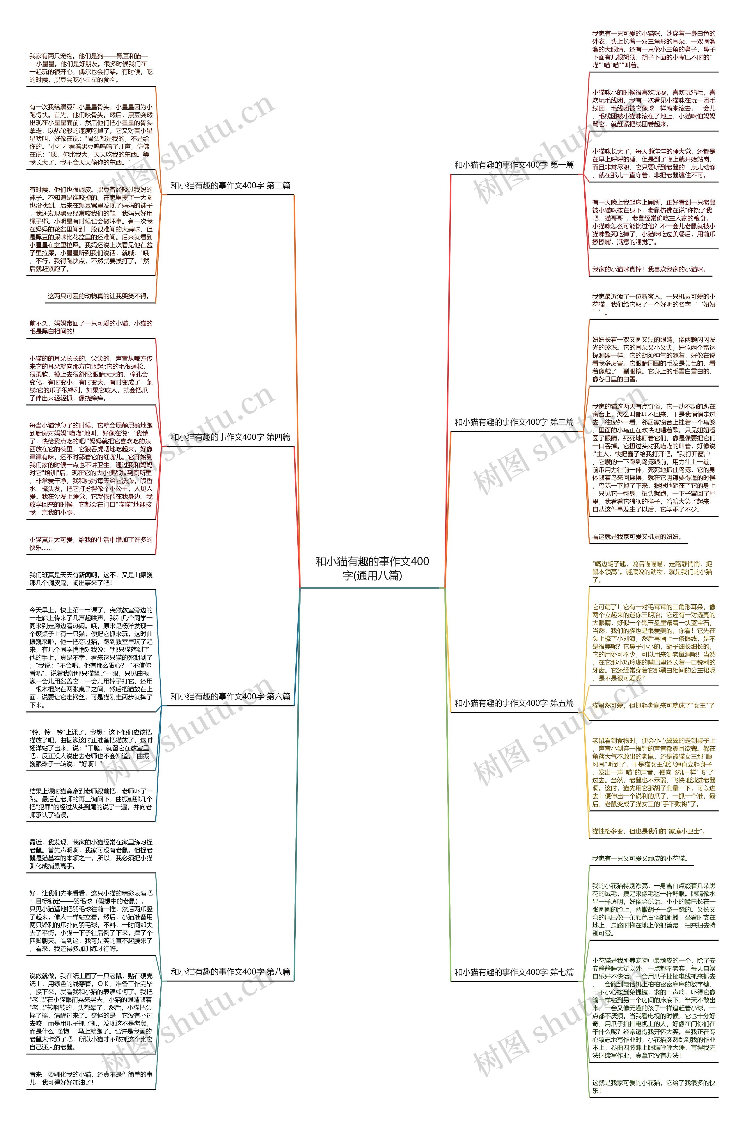 和小猫有趣的事作文400字(通用八篇)思维导图