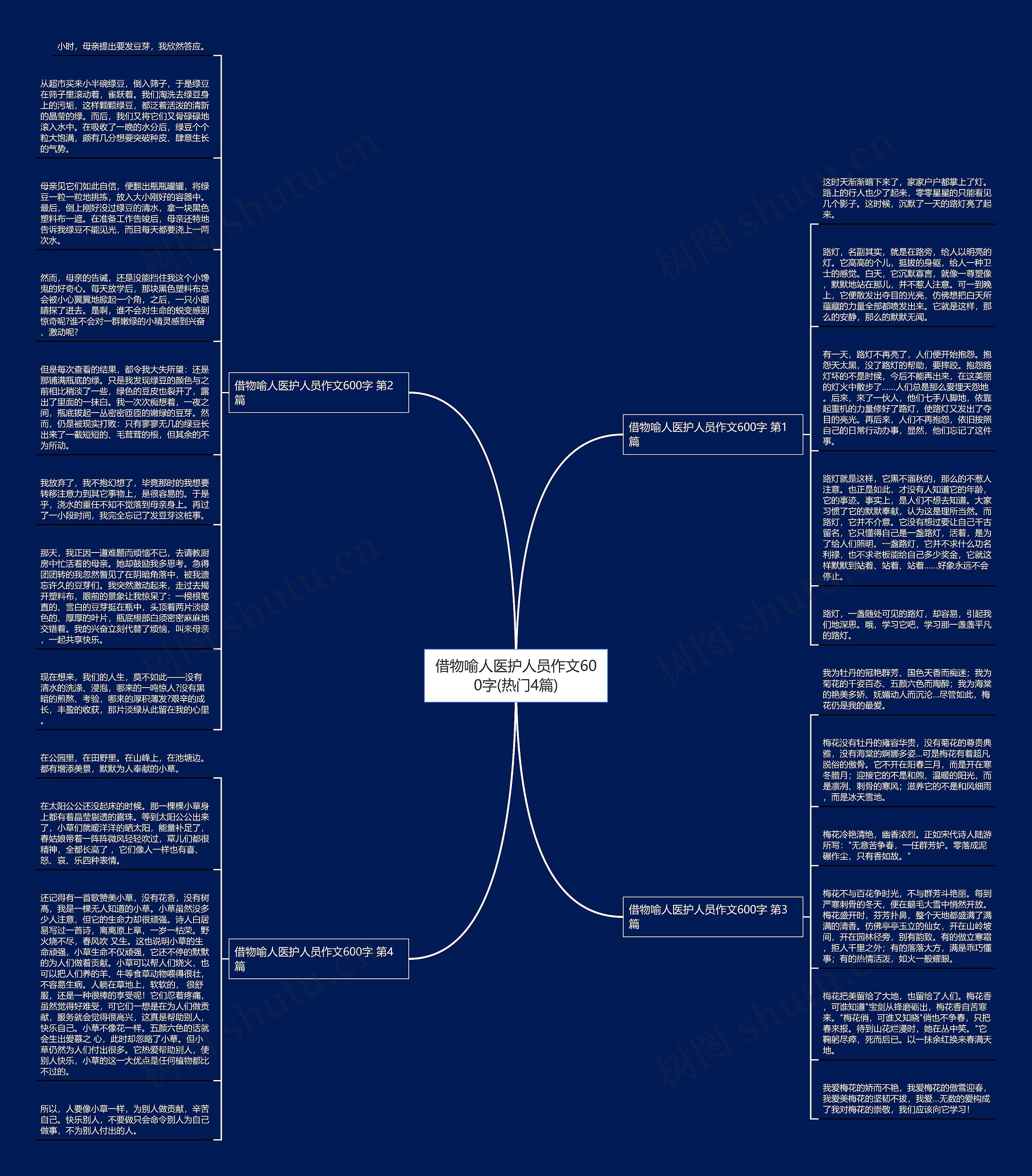 借物喻人医护人员作文600字(热门4篇)思维导图