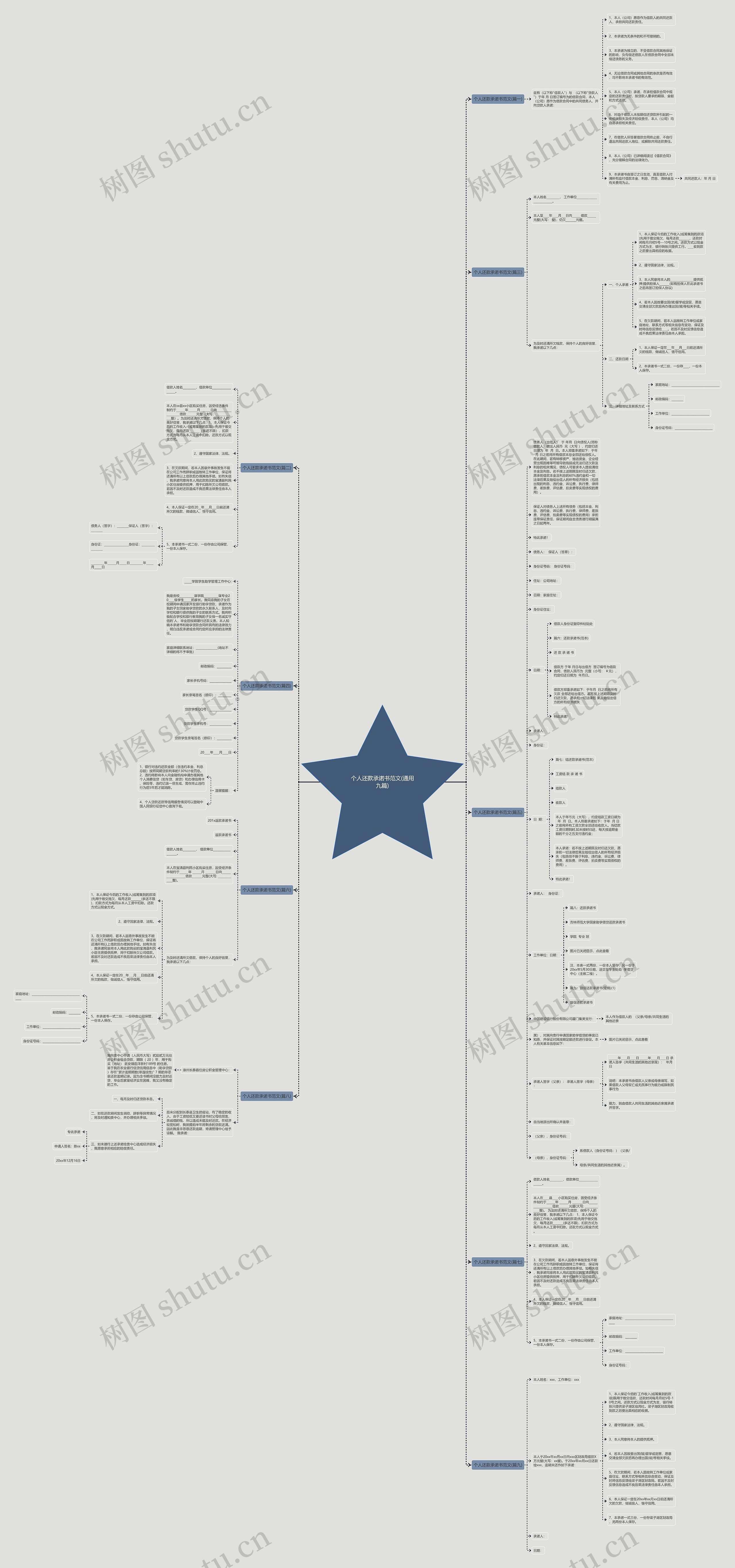 个人还款承诺书范文(通用九篇)思维导图
