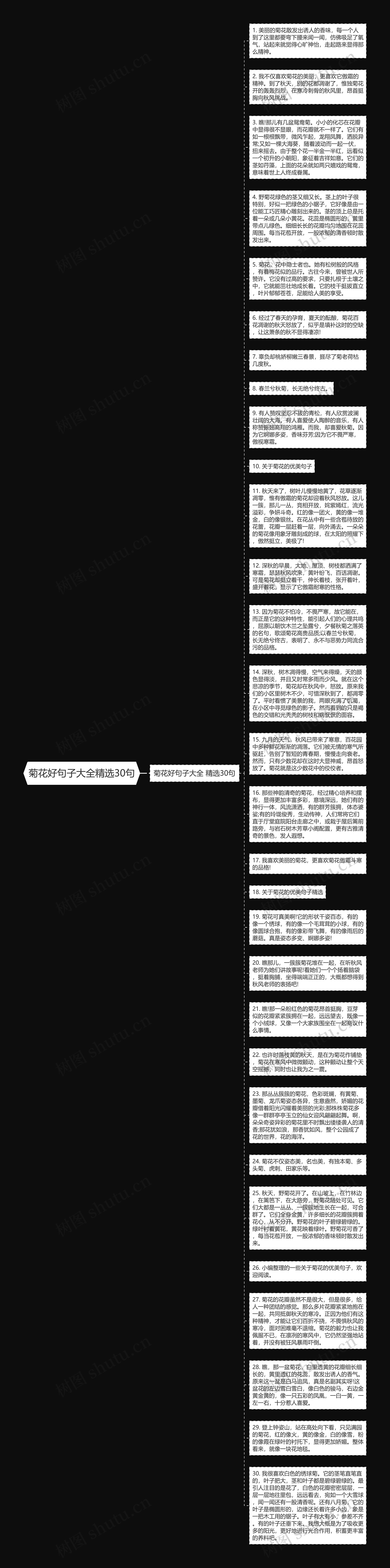 菊花好句子大全精选30句思维导图