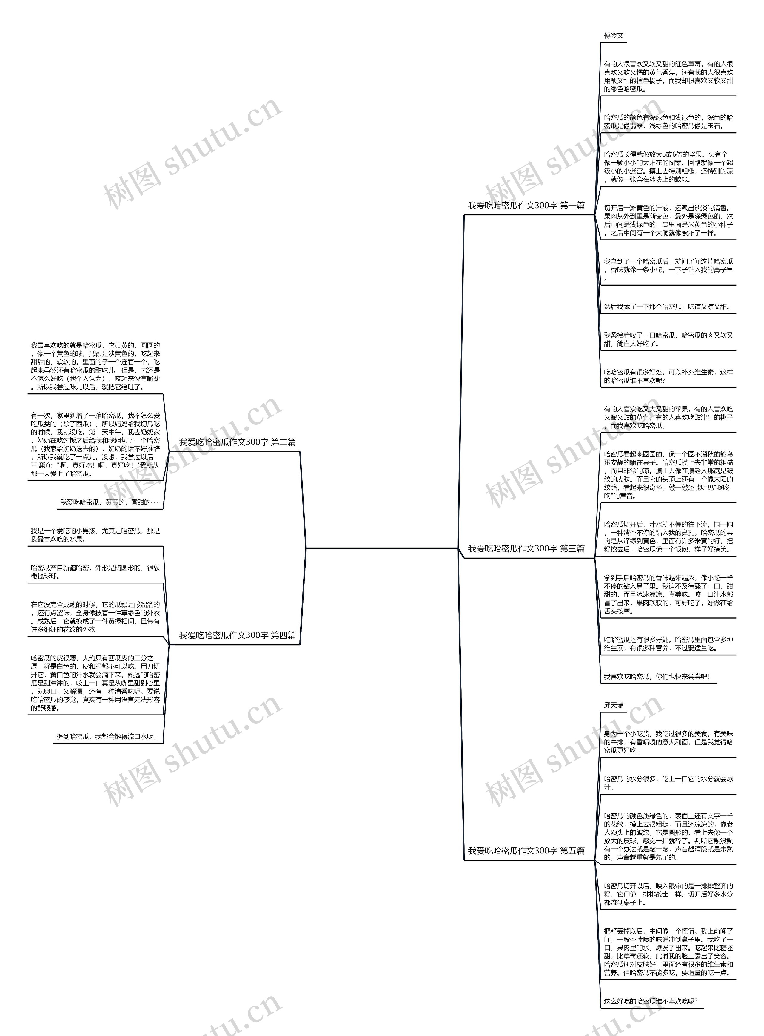 我爱吃哈密瓜作文300字推荐5篇思维导图