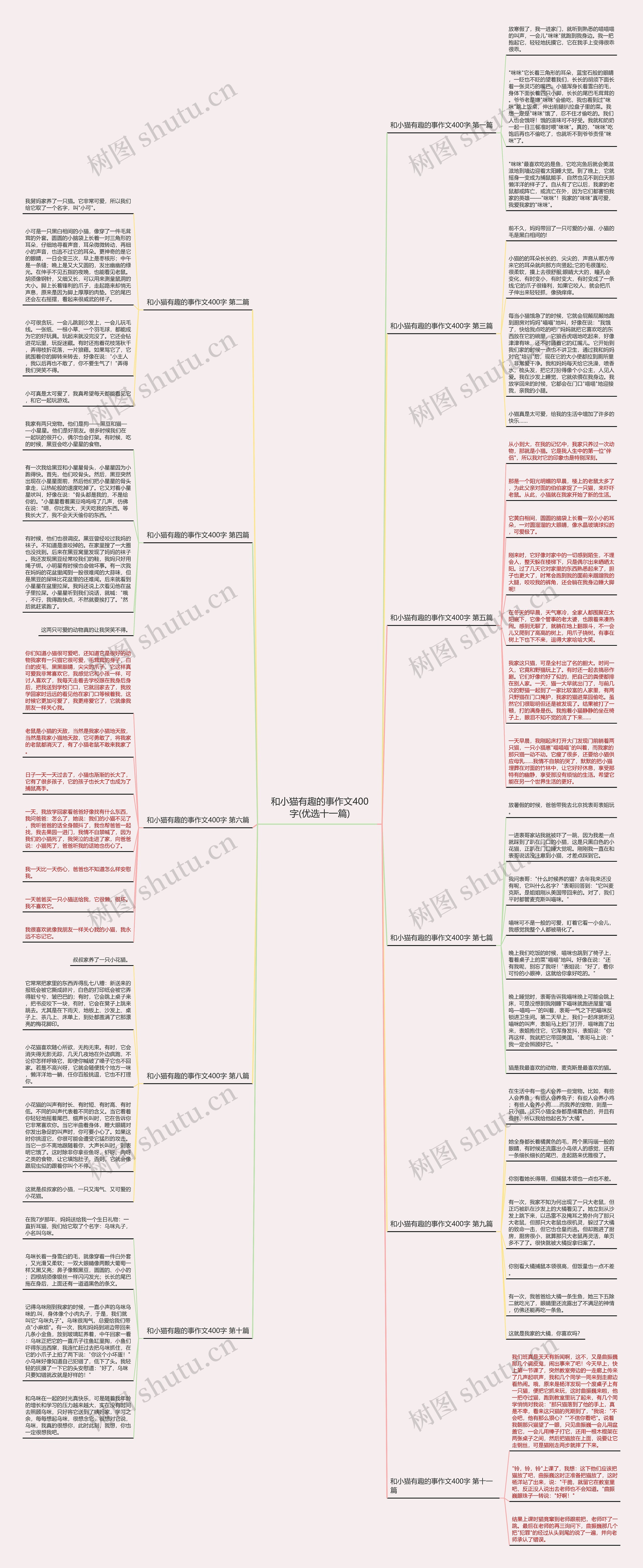 和小猫有趣的事作文400字(优选十一篇)思维导图