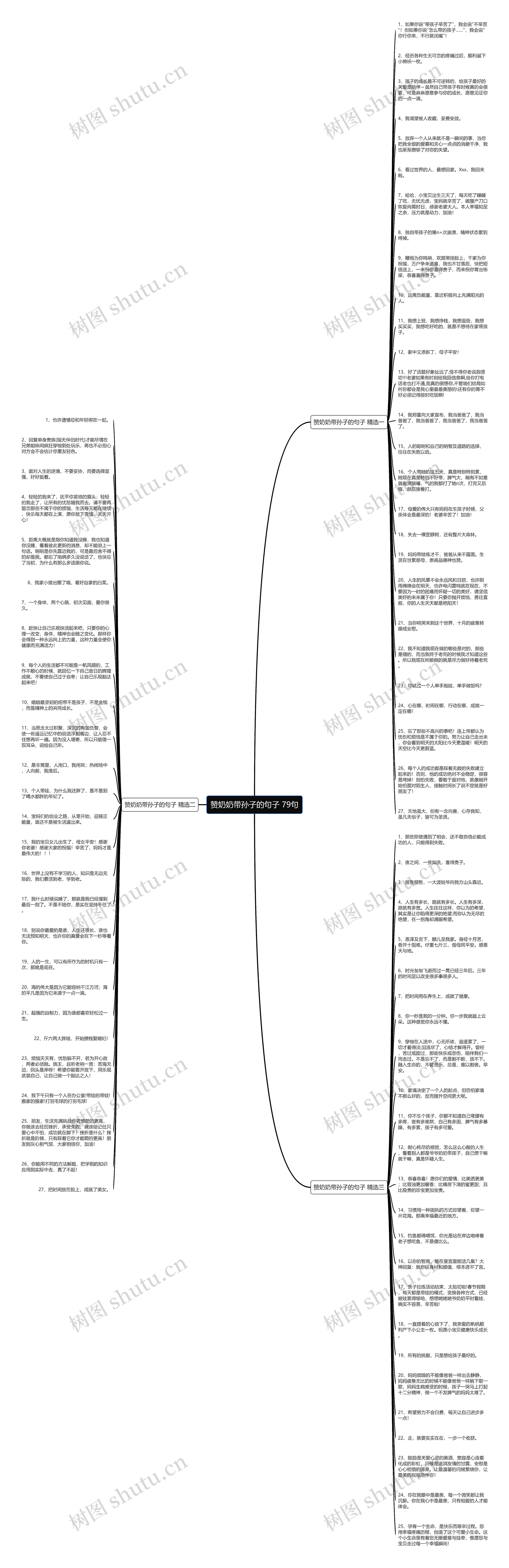 赞奶奶带孙子的句子 79句思维导图