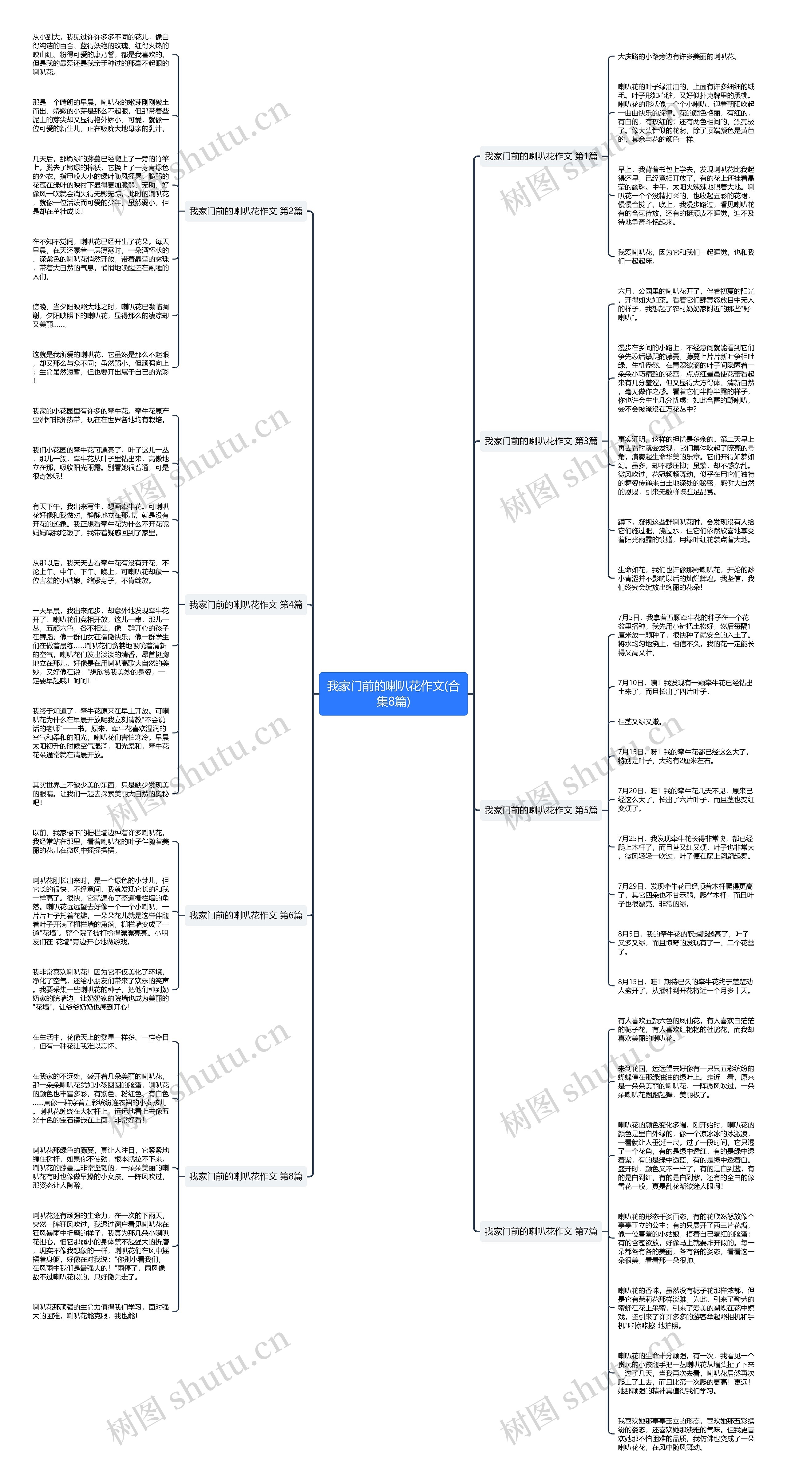 我家门前的喇叭花作文(合集8篇)思维导图