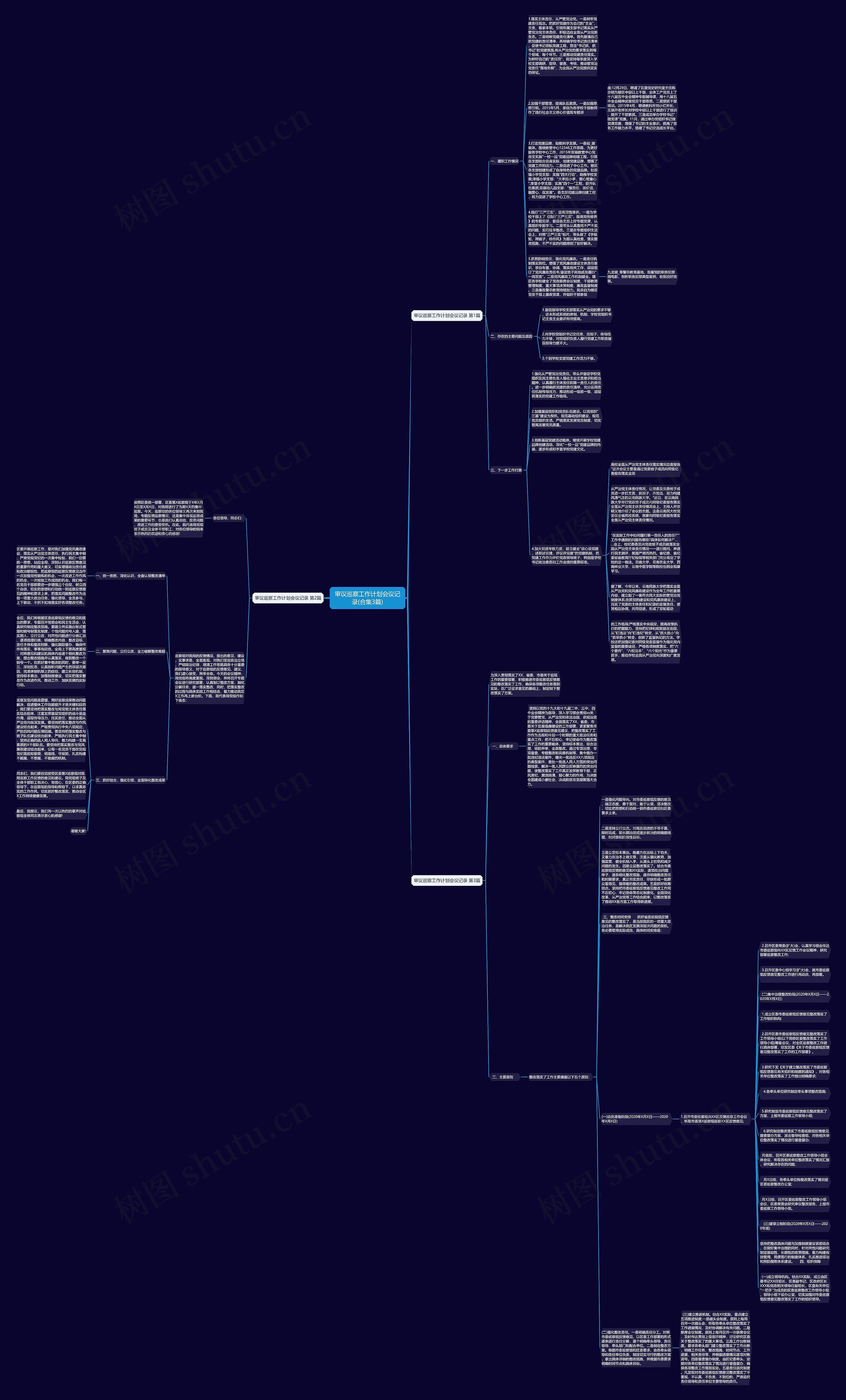 审议巡察工作计划会议记录(合集3篇)思维导图