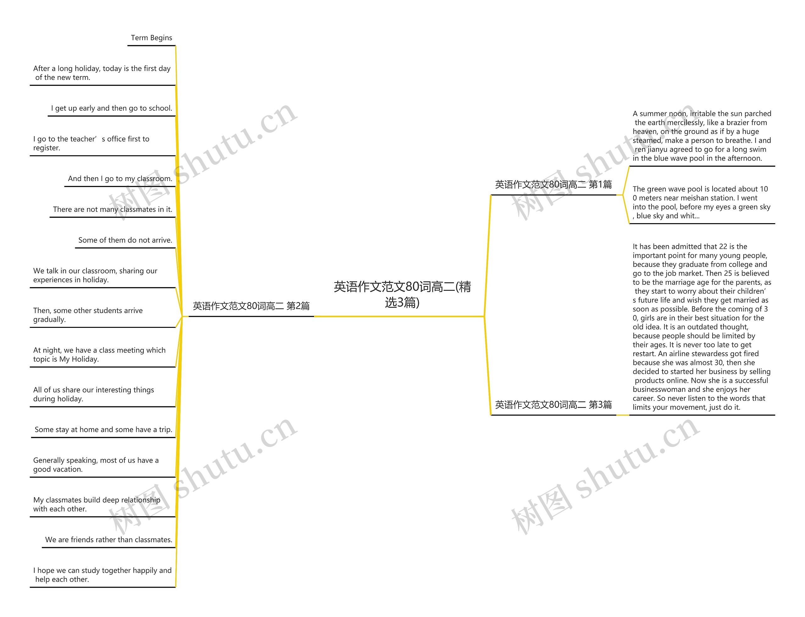 英语作文范文80词高二(精选3篇)思维导图