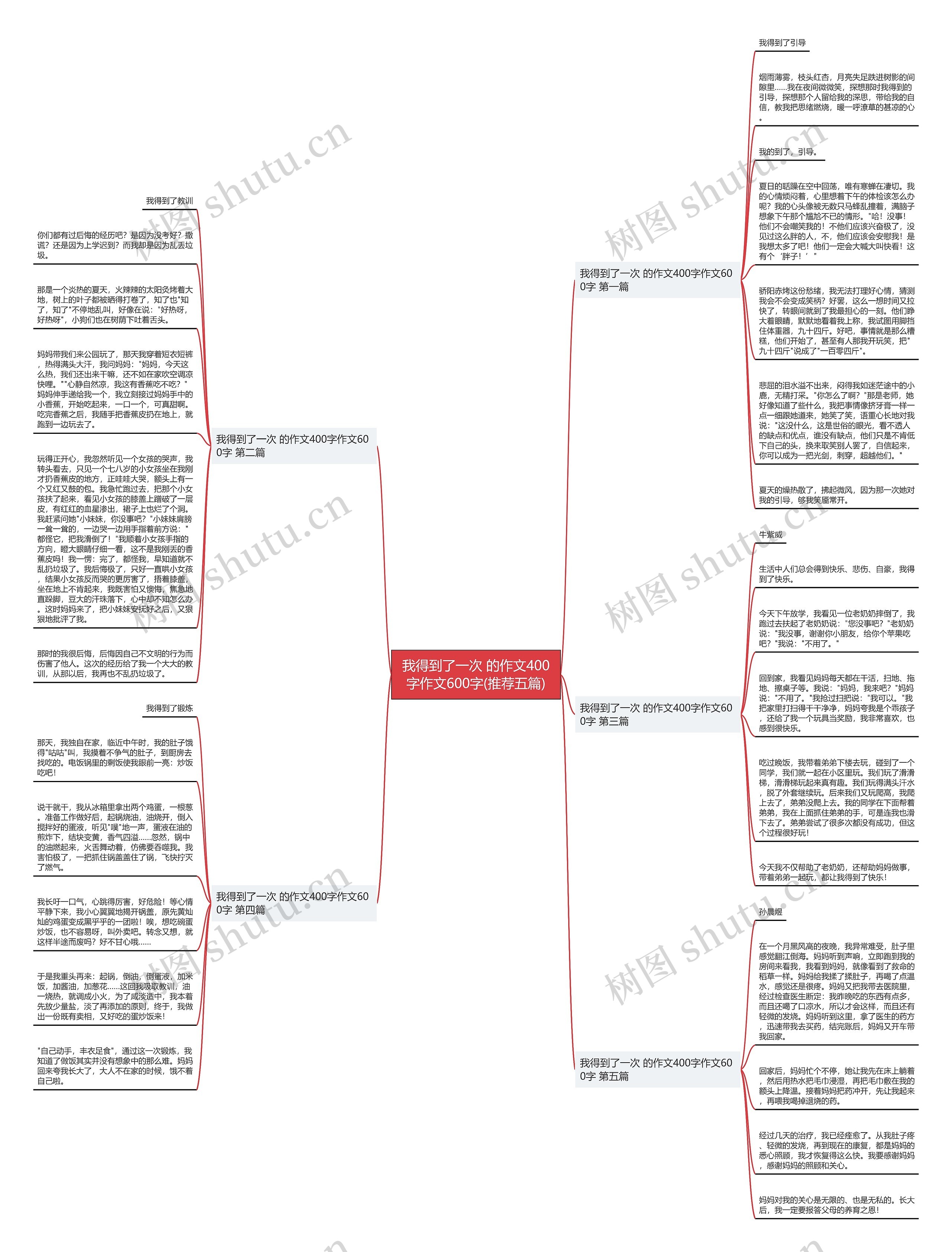 我得到了一次 的作文400字作文600字(推荐五篇)思维导图