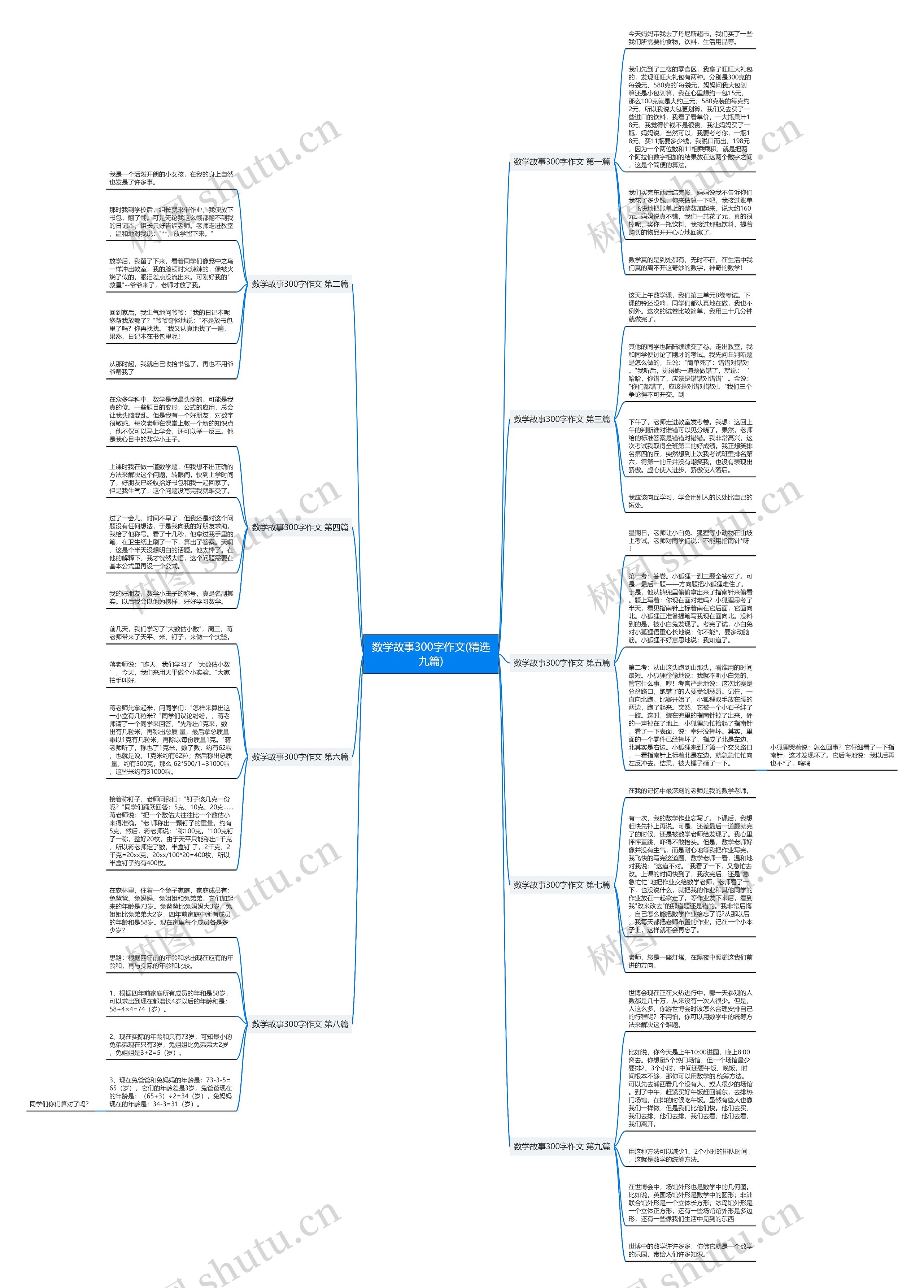 数学故事300字作文(精选九篇)思维导图