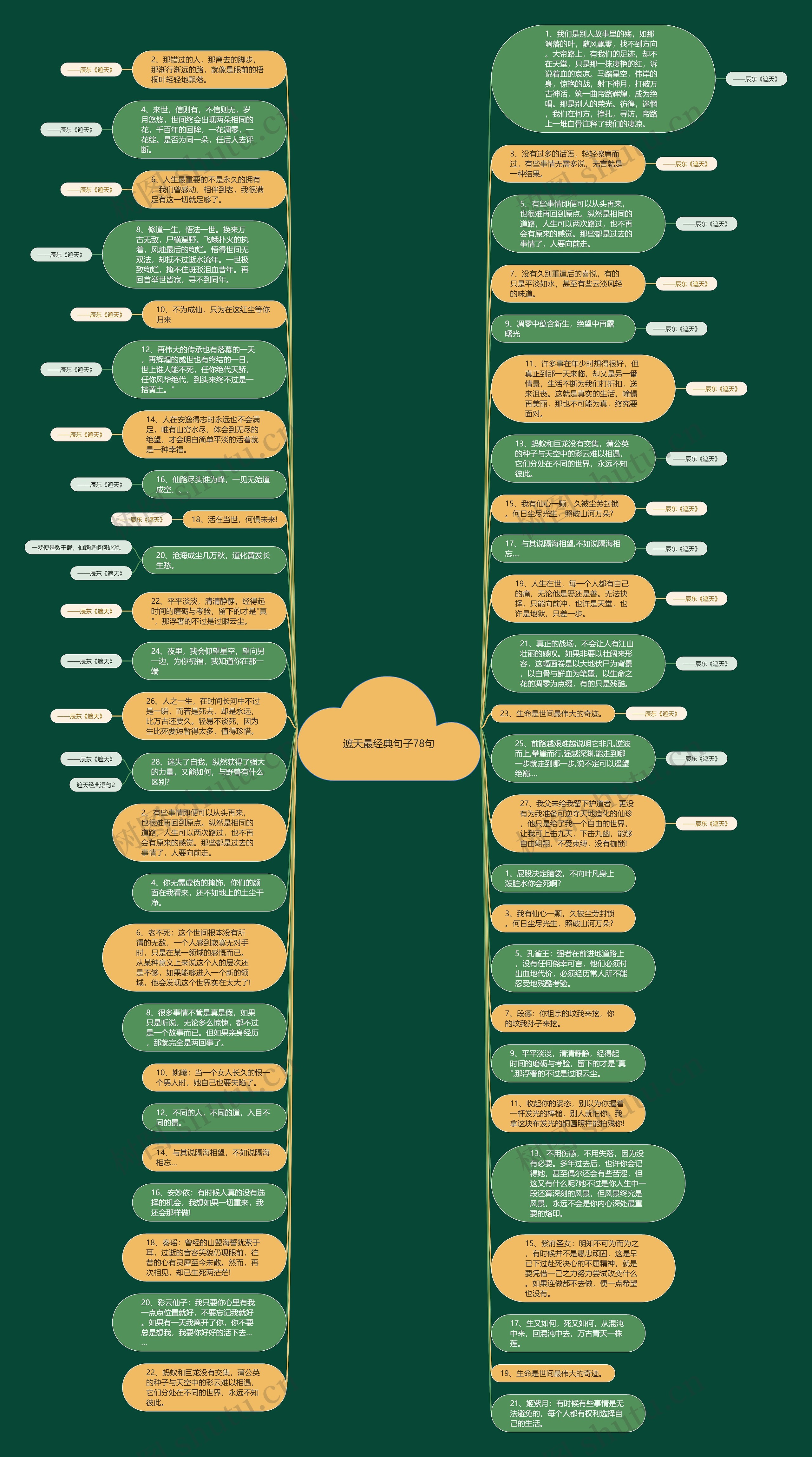 遮天最经典句子78句思维导图高清图 遮天最经典句子78句思维导图