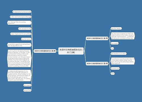 英语作文病假请假条范文(热门3篇)