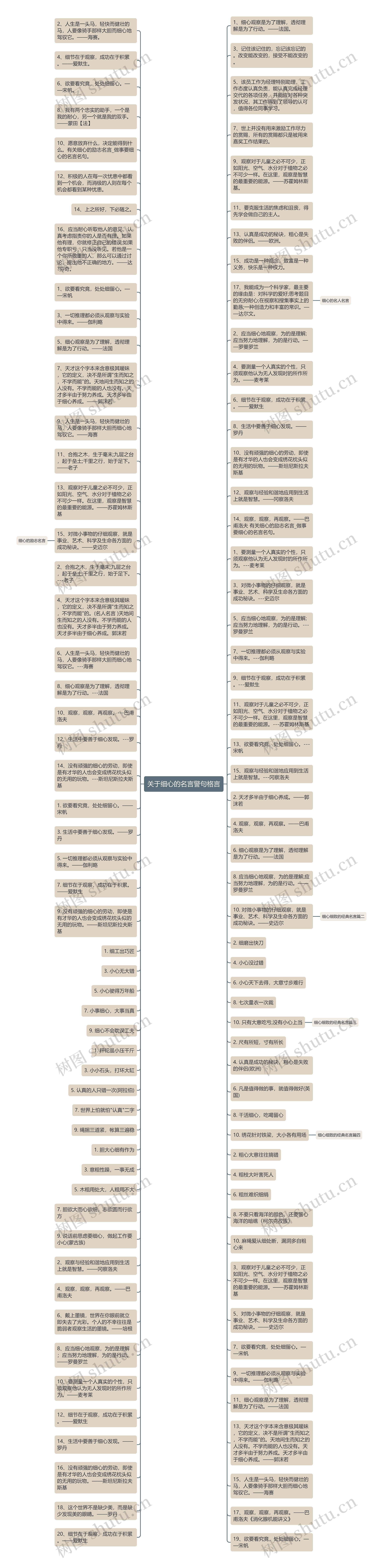 关于细心的名言警句格言思维导图